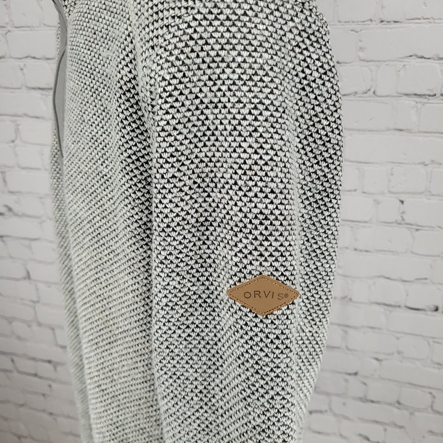 Orvis Grey Classic Collection Sherpa Lined 1/4 Zip Pullover Jacket Size Medium M
