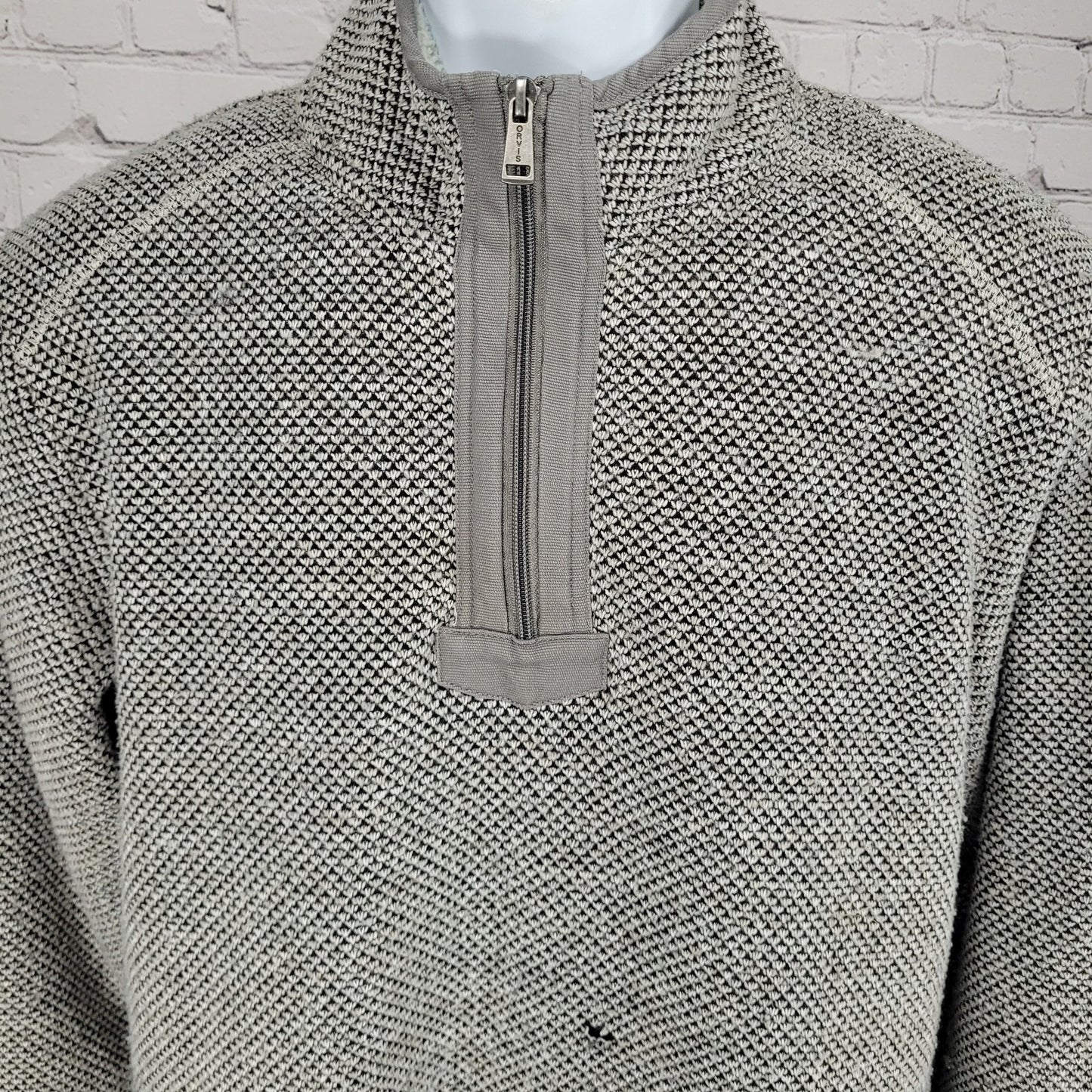Orvis Grey Classic Collection Sherpa Lined 1/4 Zip Pullover Jacket Size Medium M