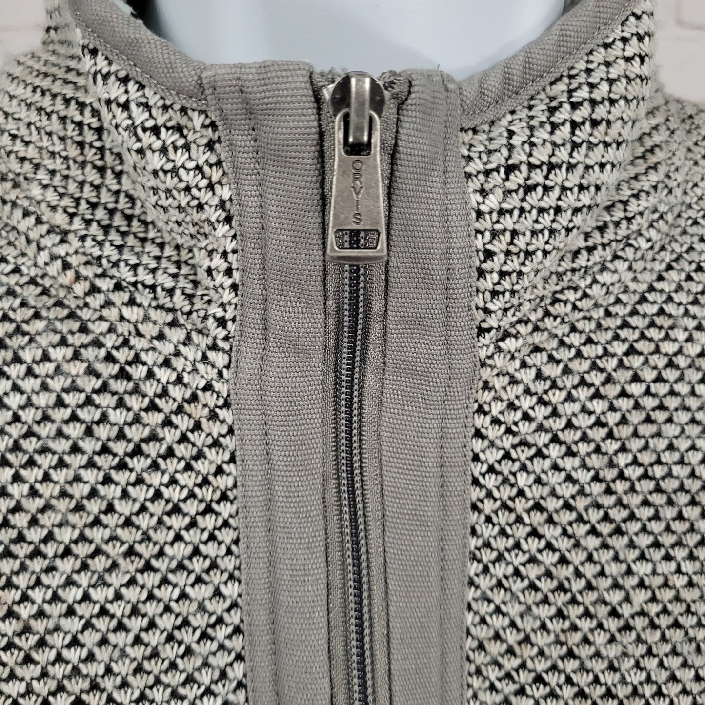 Orvis Grey Classic Collection Sherpa Lined 1/4 Zip Pullover Jacket Size Medium M