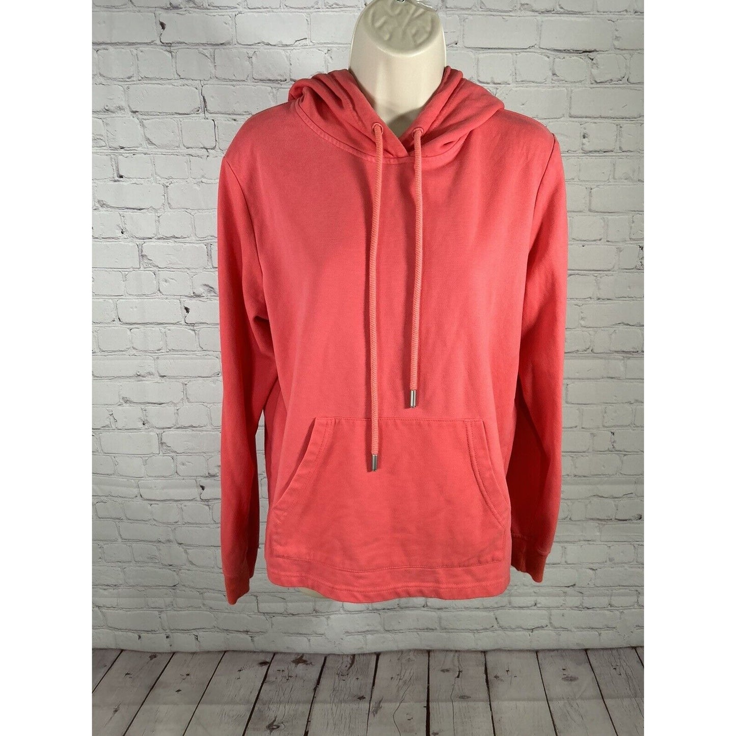 Nicole Miller Hot Pink Pullover Cotton Hoodie Embroidered Sleeve Women’s Size S