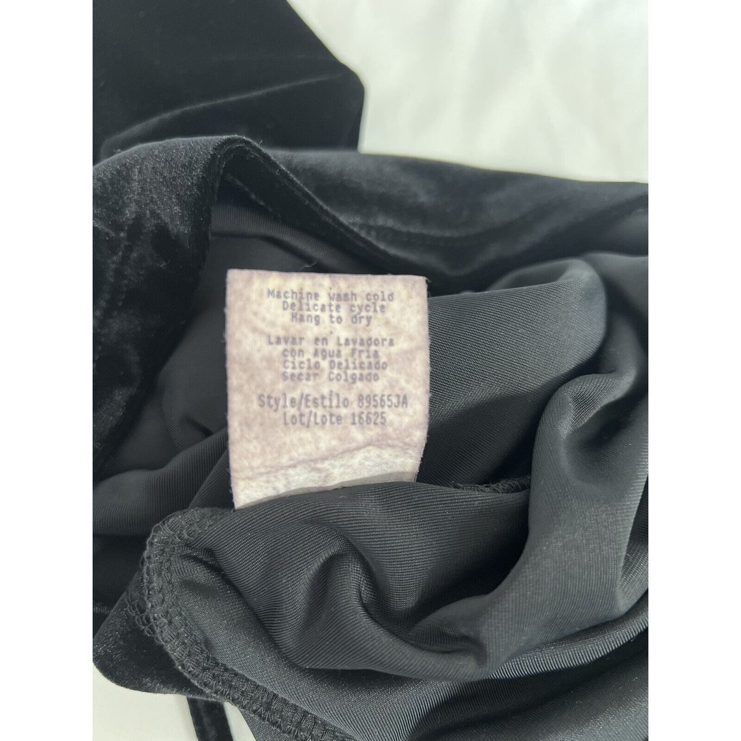 Vintage Star CCC Black Velour Back Crisscross Detail Long Sleeve Blouse