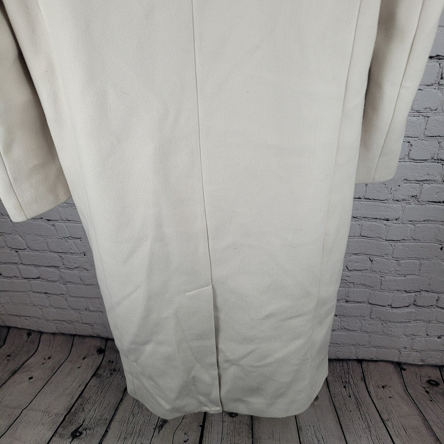 ASOS Design Beige Classic Double Breasted Buttoned Lined Long Pea Coat Size 8