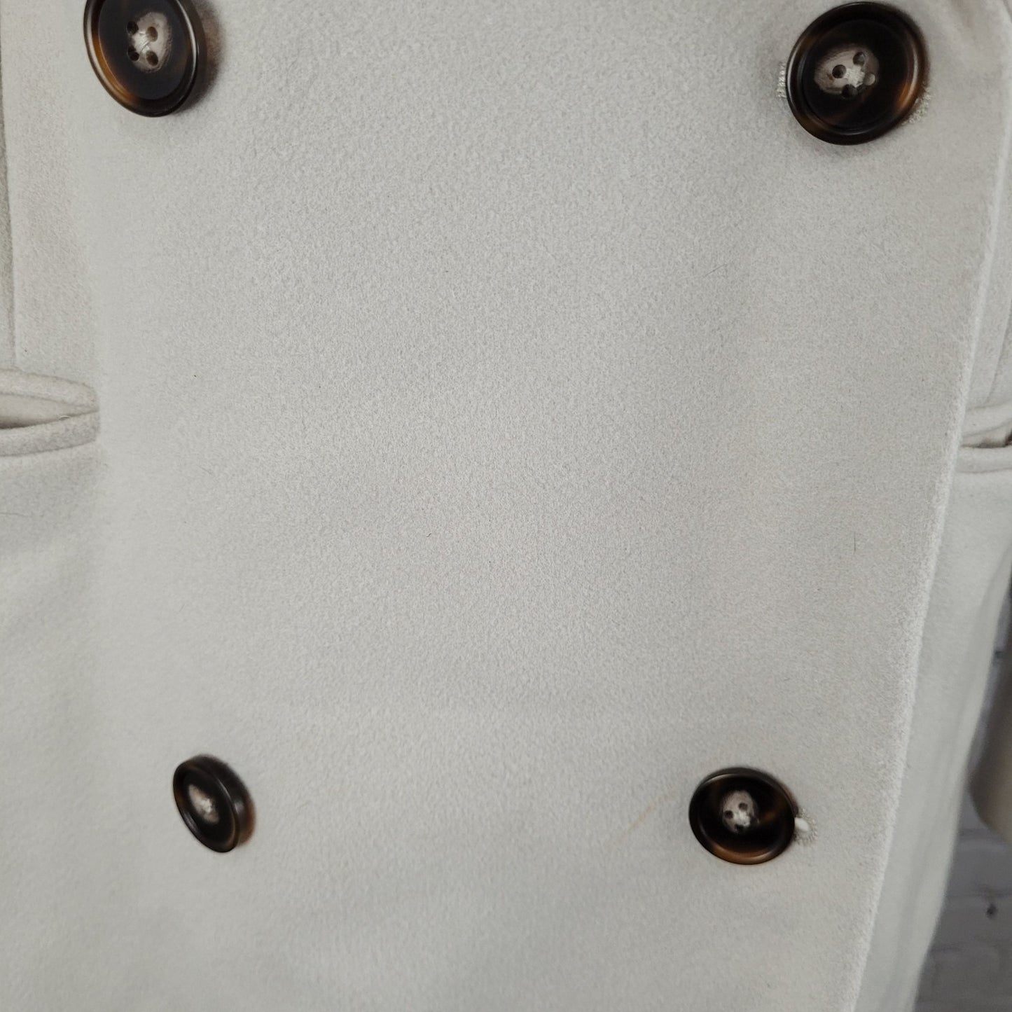 ASOS Design Beige Classic Double Breasted Buttoned Lined Long Pea Coat Size 8