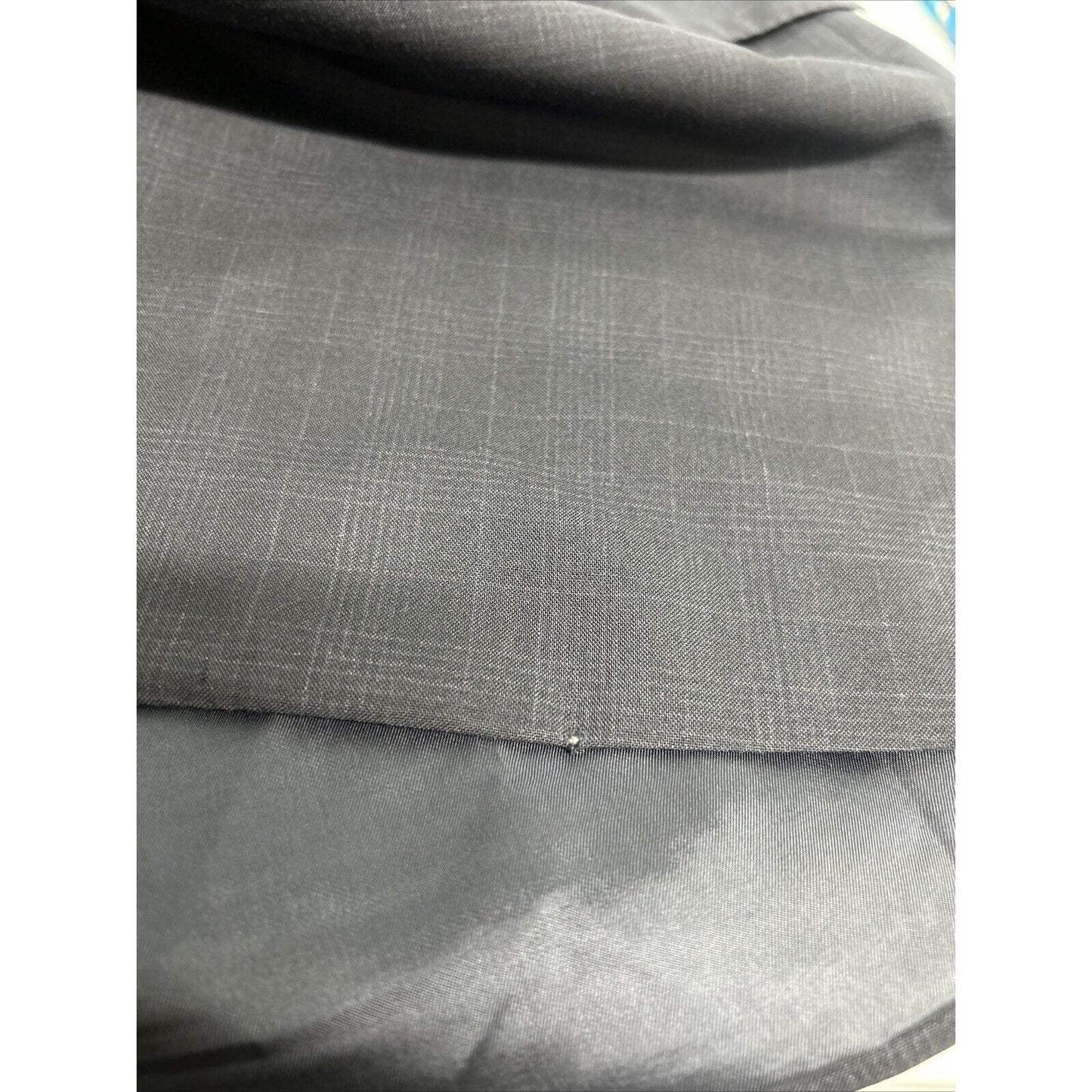 Bergdorf Goodman Navy Plaid 100% Wool Super 100’s Suit Jacket 44L Pants (37x32)