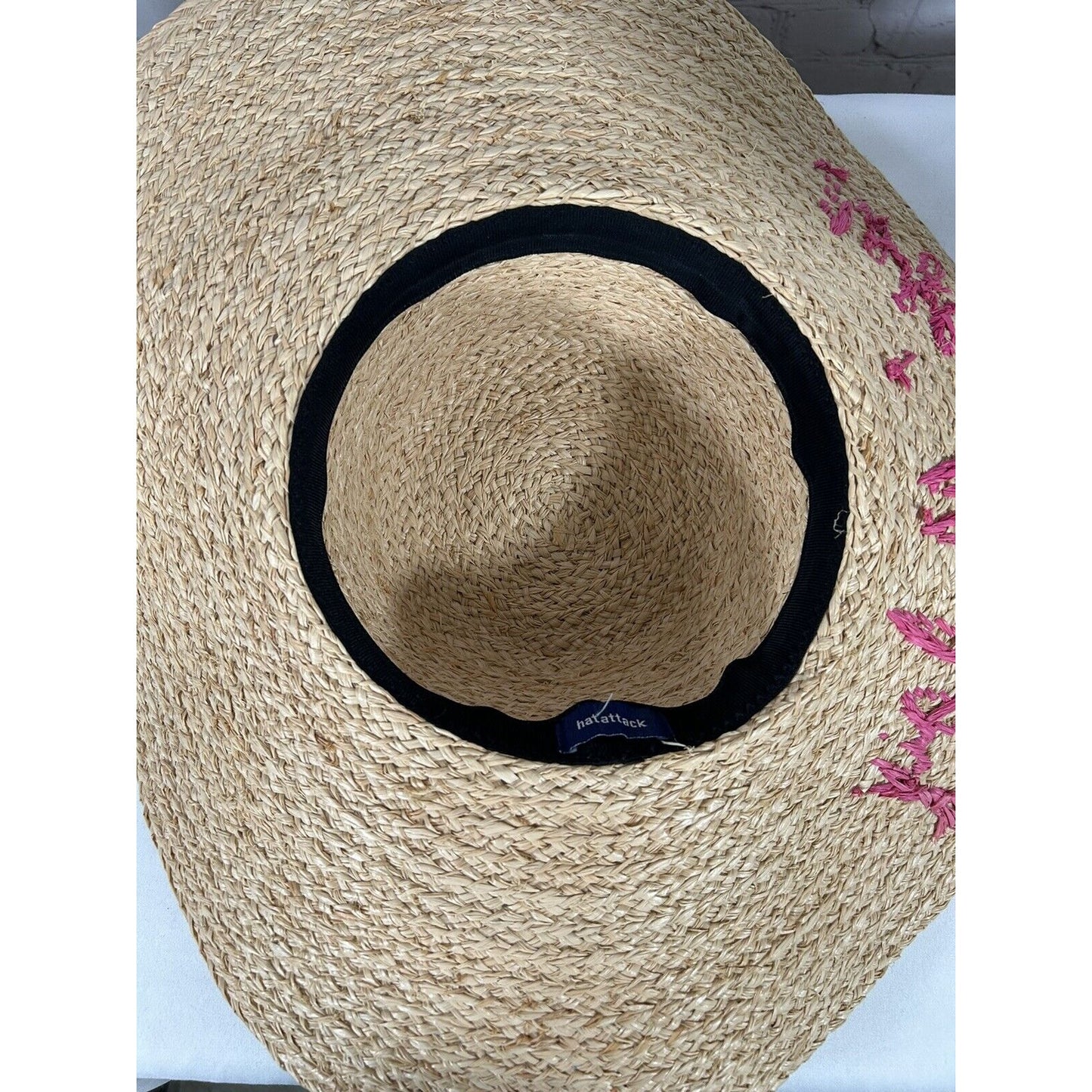 Hat Attack Rosé All Day 100% Raffia Straw Floppy Sun Hat Women’s O/S One Size