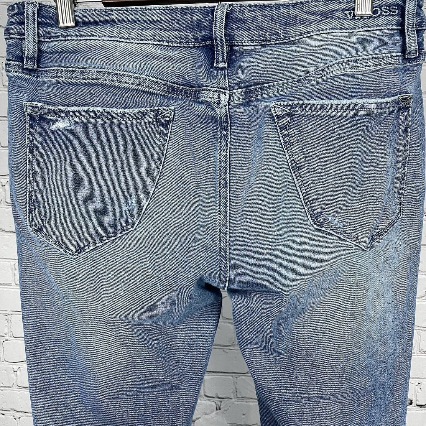 Vigoss Thompson Tomboy Distressed High Rise Medium Wash Skinny Jeans 31 (31x27)