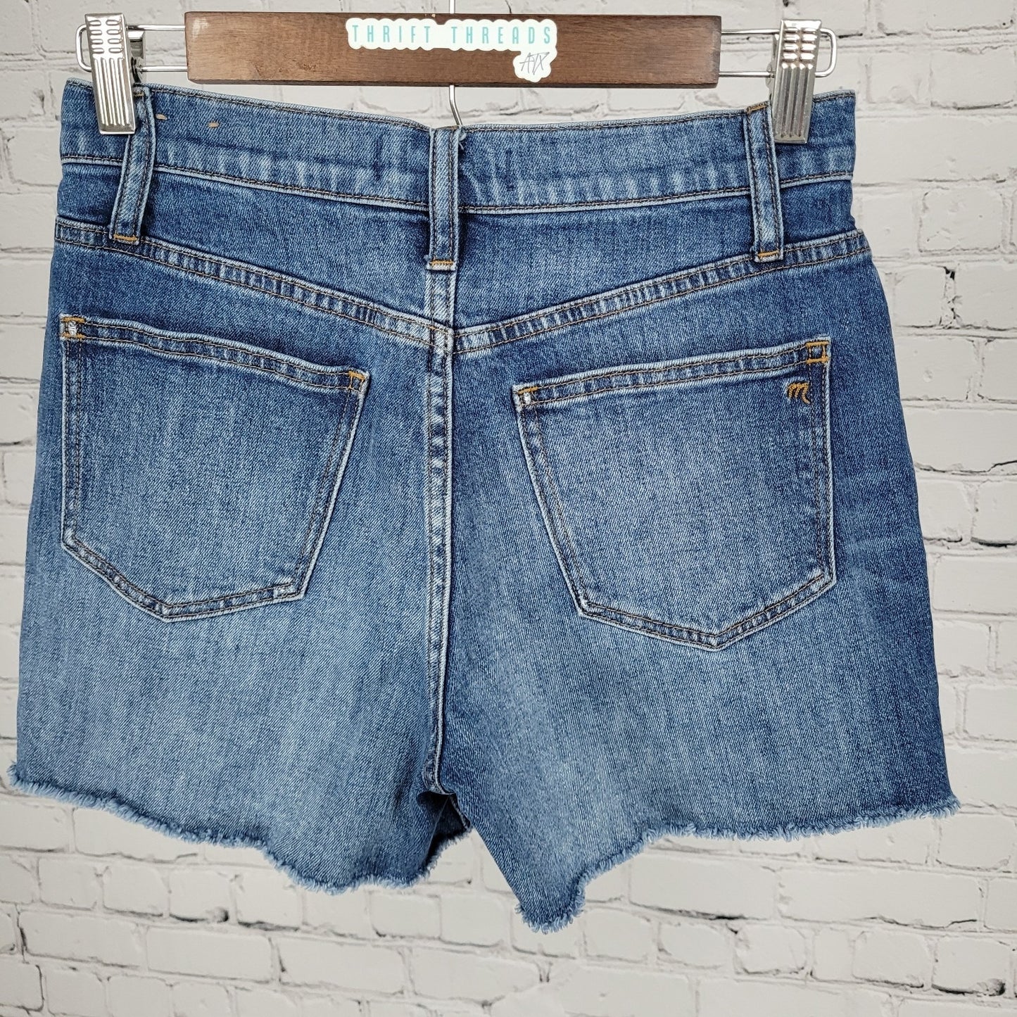 Madewell Blue Denim Distressed Mid Rise Cut Off Jean Shorts Size 25 (25x4)