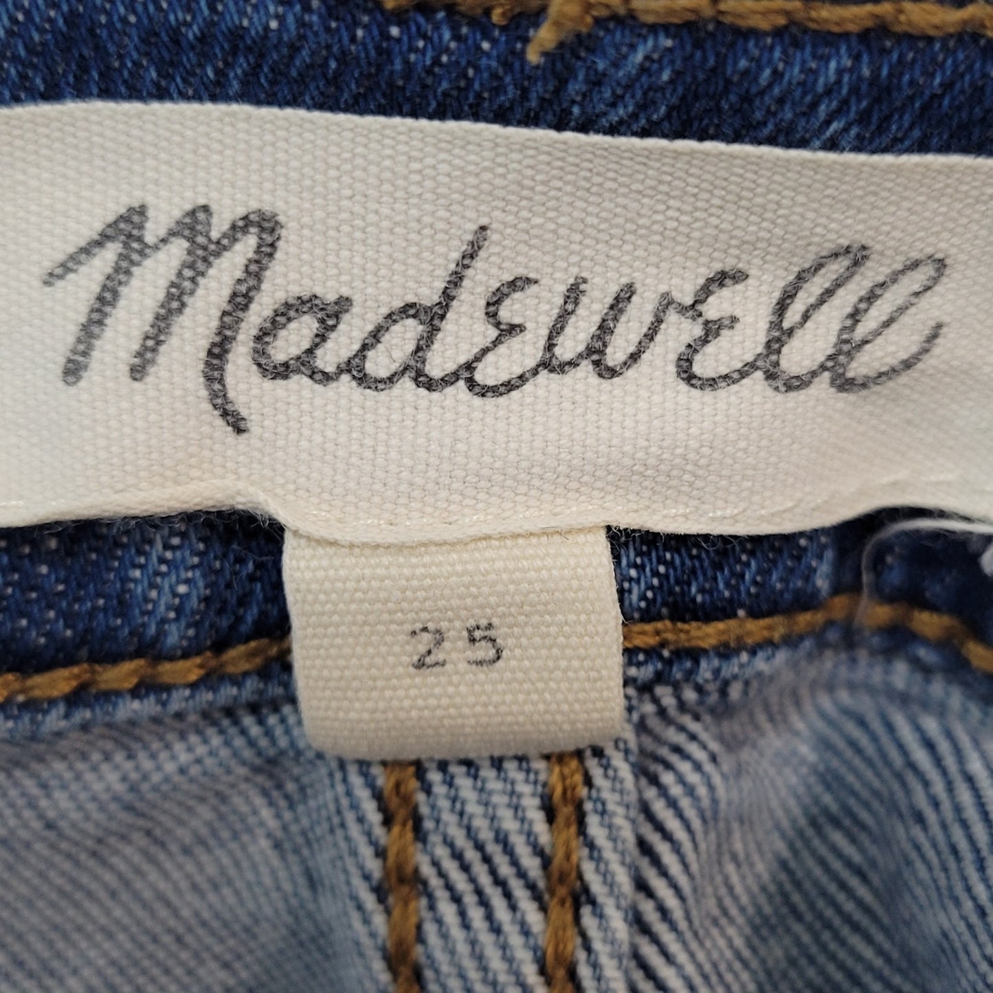 Madewell Blue Denim Distressed Mid Rise Cut Off Jean Shorts Size 25 (25x4)