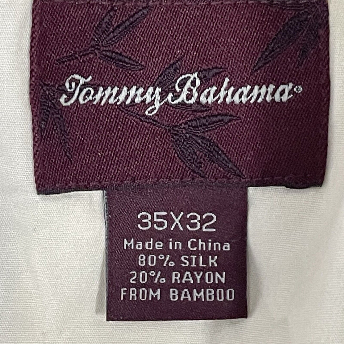 Tommy Bahama Light Brown Silk Bamboo Rayon Pleated Pants Size 35 (35x30.5)