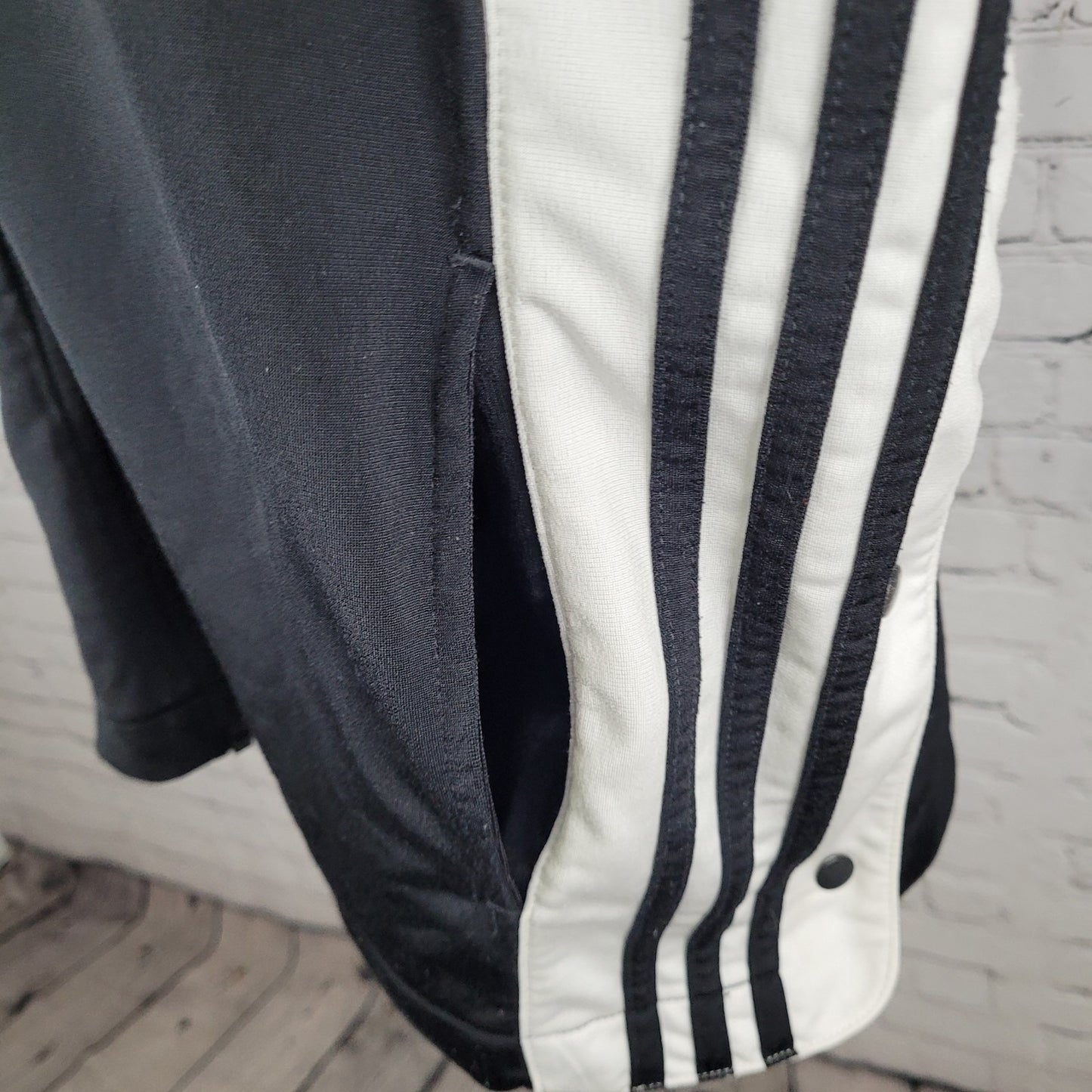 VTG Adidas Black Breakaway Snap Hood Sleeveless Full Zip Track Jacket Vest 90s L