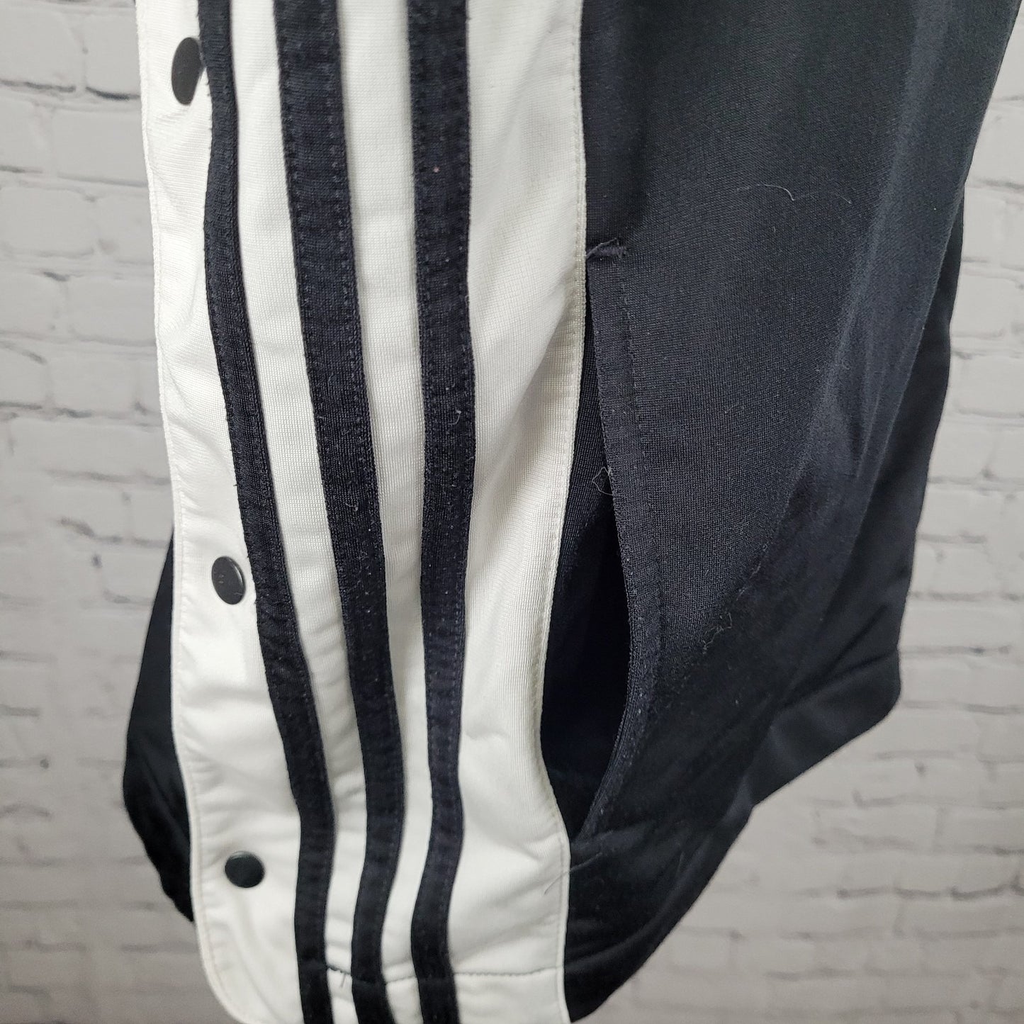 VTG Adidas Black Breakaway Snap Hood Sleeveless Full Zip Track Jacket Vest 90s L