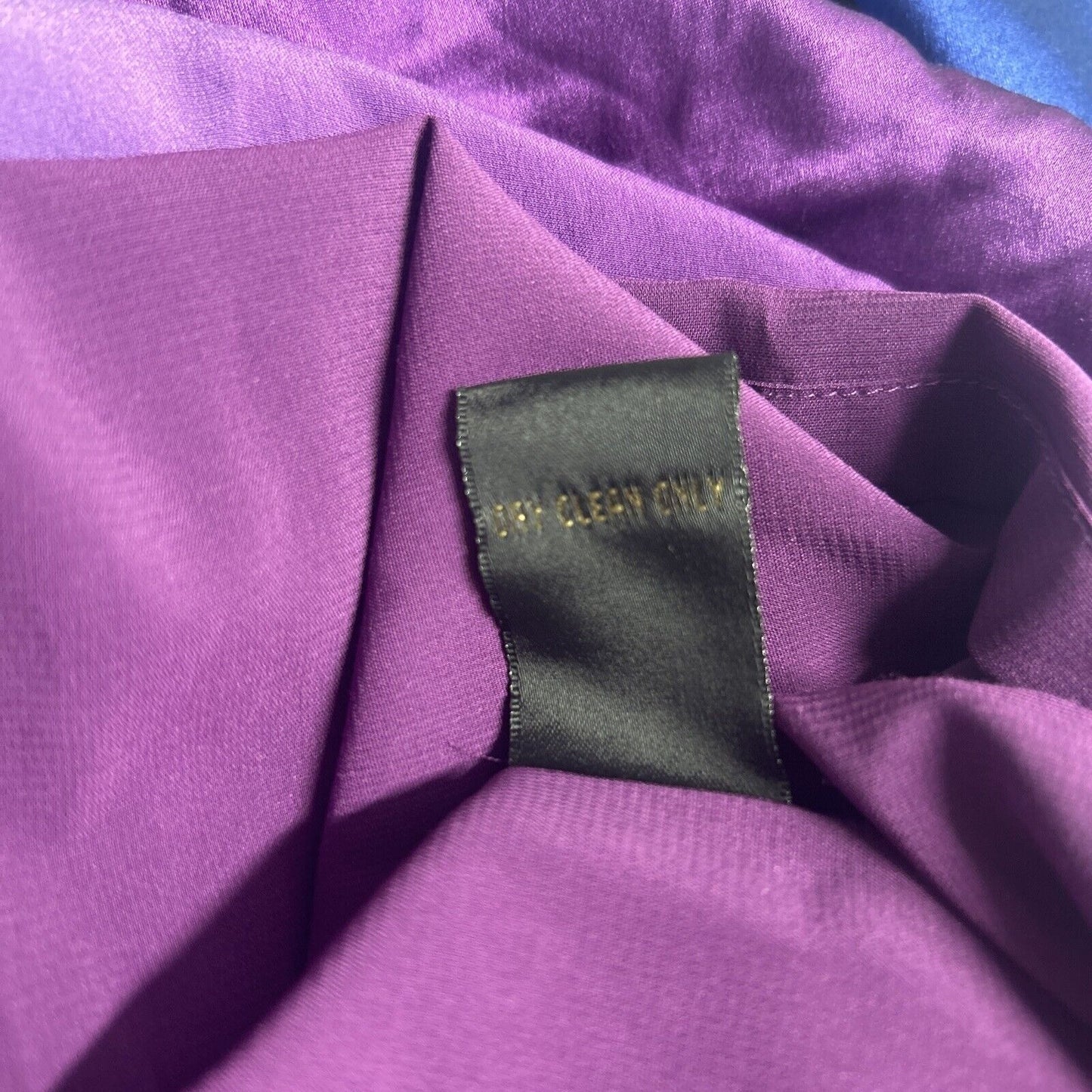 Nicole Miller Purple Blue Ombré One Shoulder Butterfly Sleeve Silk Mini Dress 10
