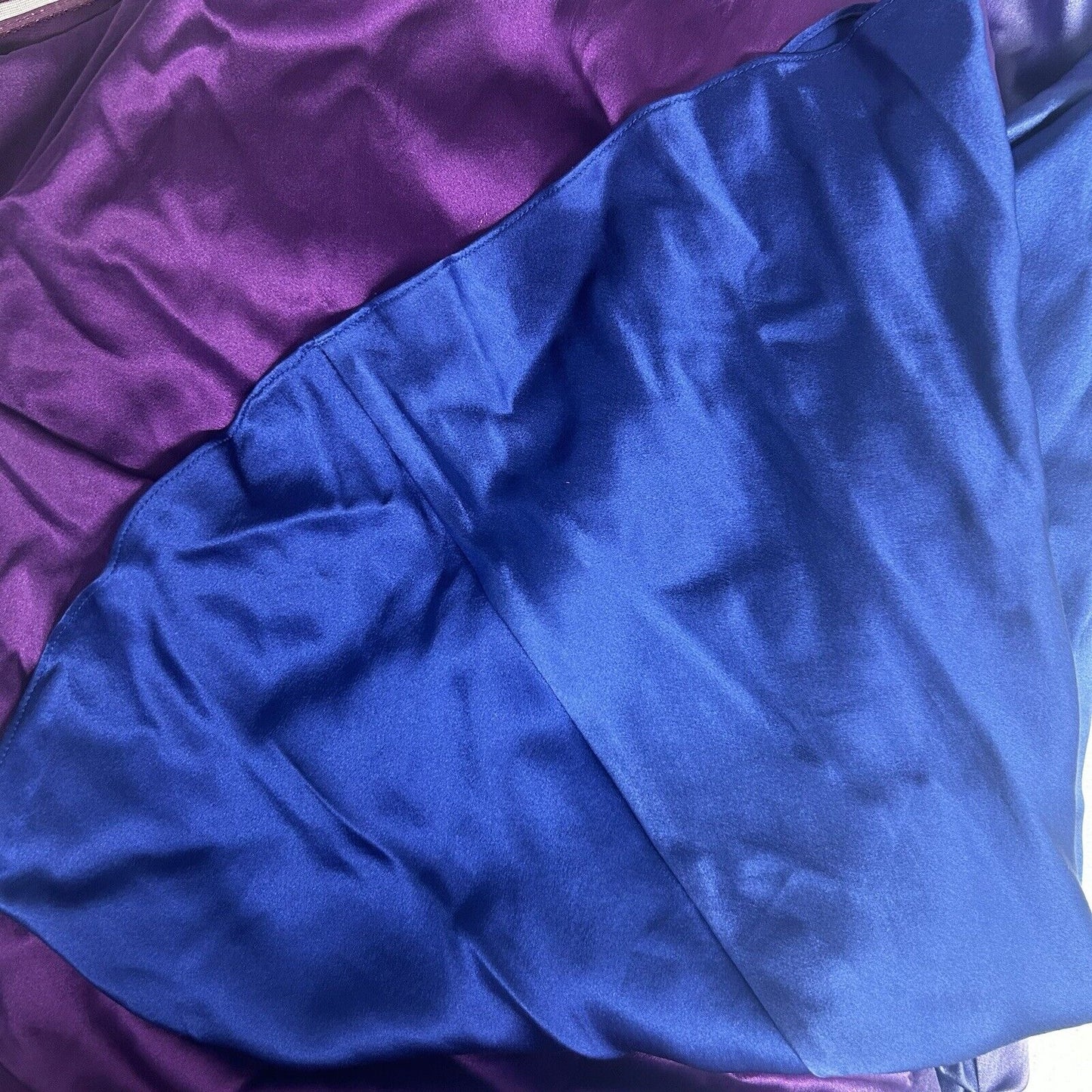 Nicole Miller Purple Blue Ombré One Shoulder Butterfly Sleeve Silk Mini Dress 10