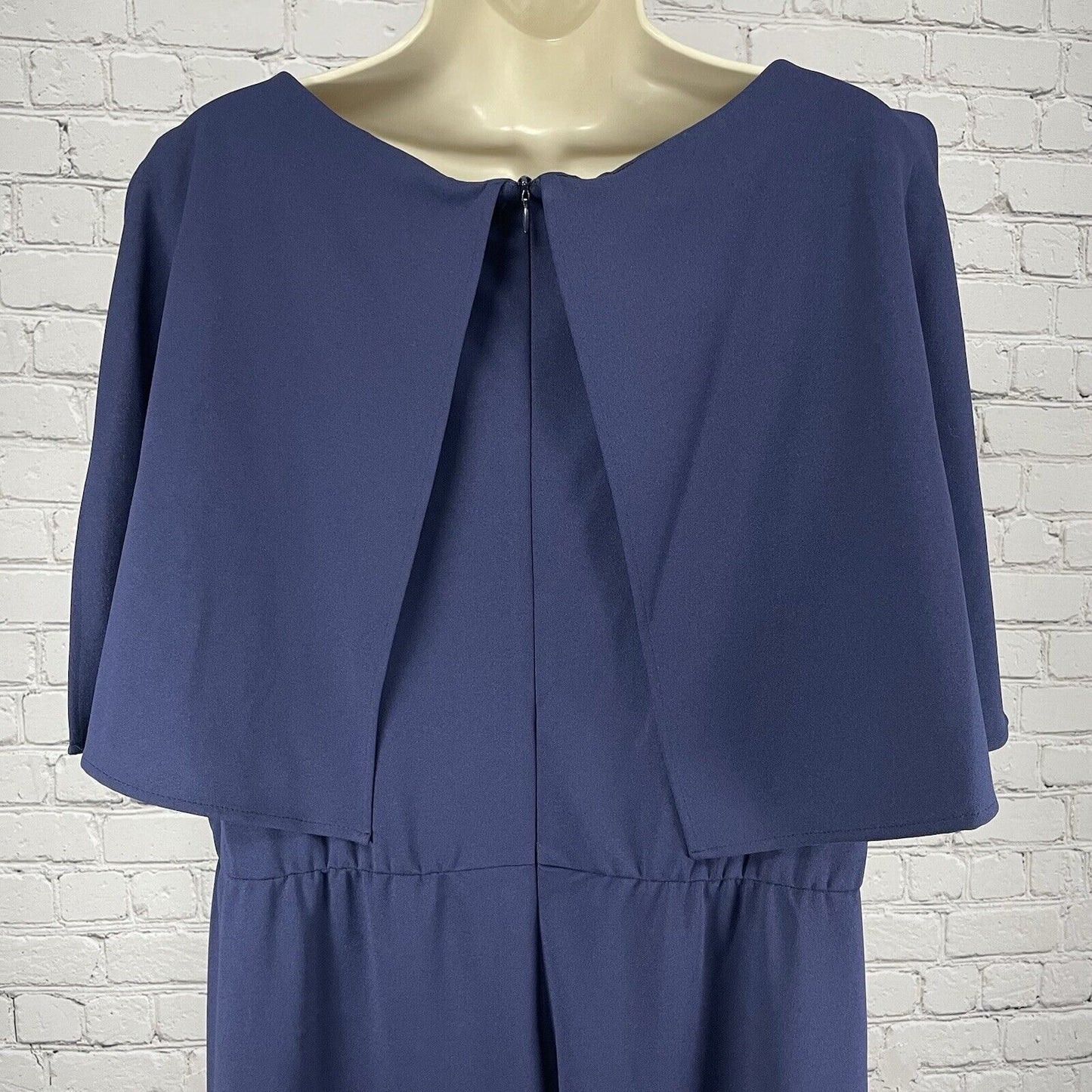 NWT Connected Apparel Dark Blue Jumpsuit Slit Sleeve Wide Leg Plus Size 18W