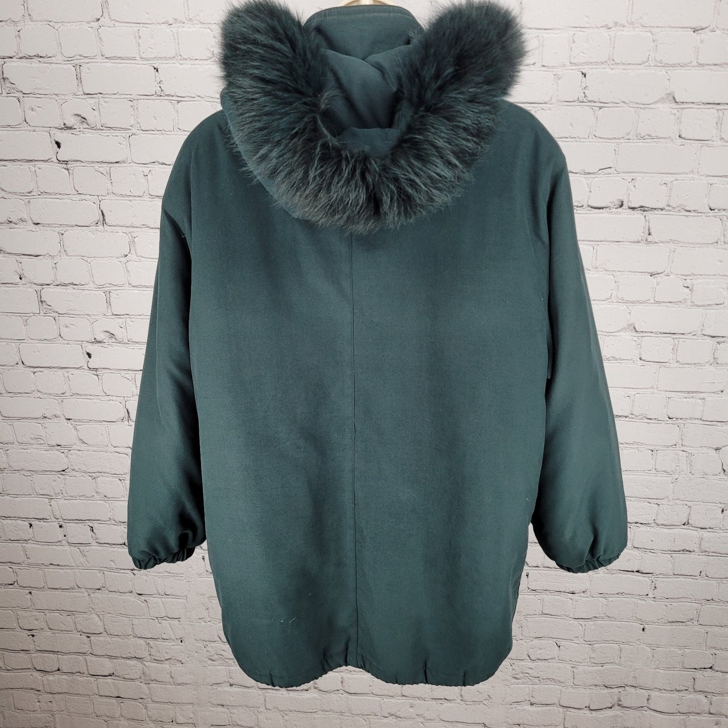Forecaster Of Boston Green Insulated Removable Fur Trim Hood Zip Jacket Size XS