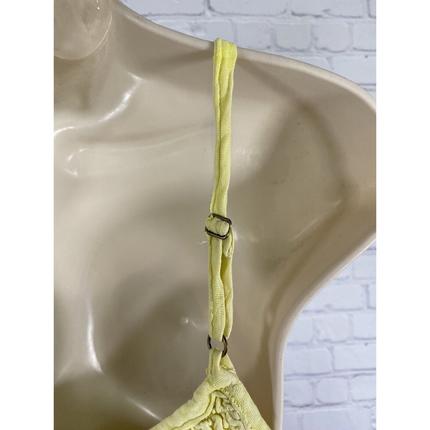NWT Urban Outfitters One Strap Yellow Shirred Ruched Summer Beach Crop Top XL