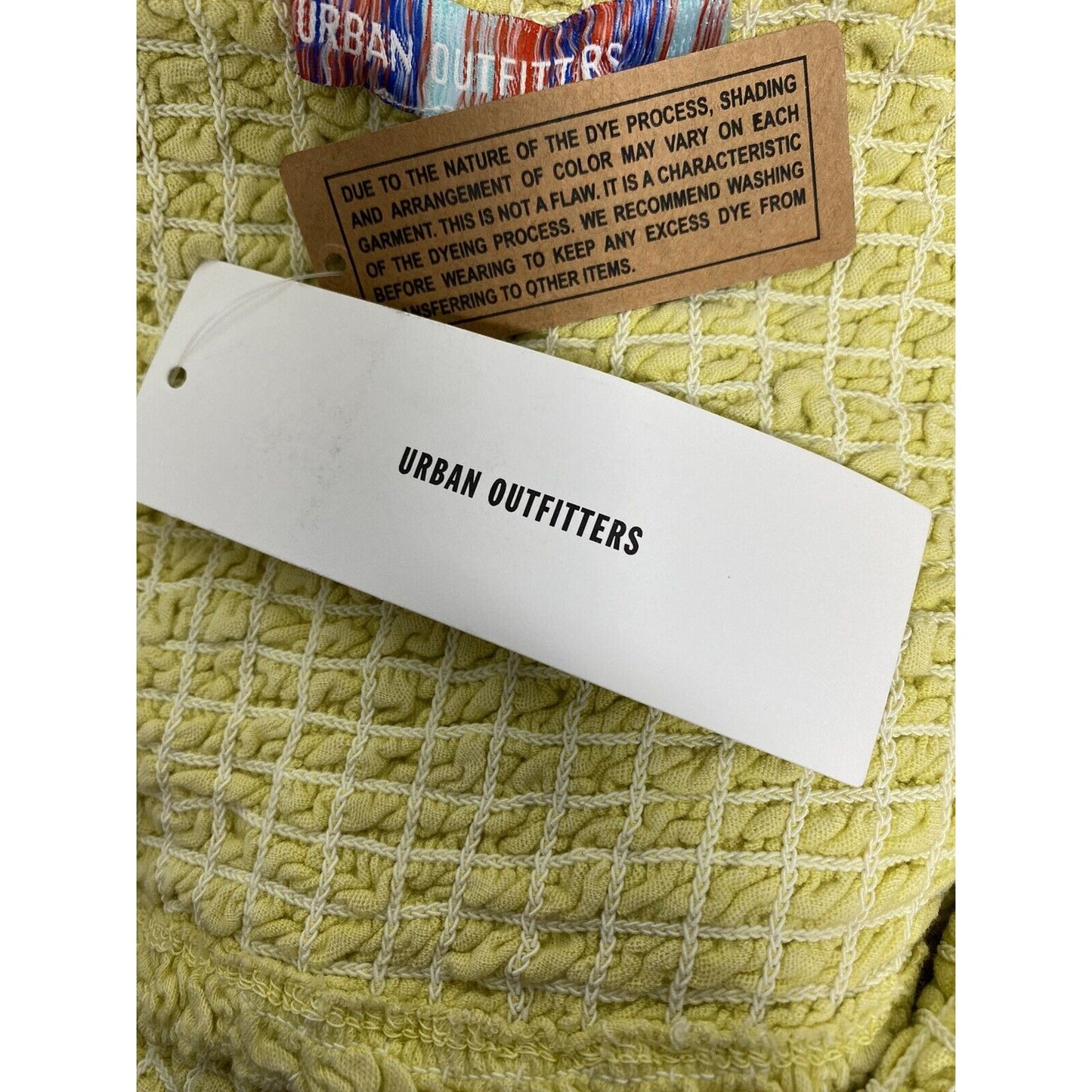 NWT Urban Outfitters One Strap Yellow Shirred Ruched Summer Beach Crop Top XL