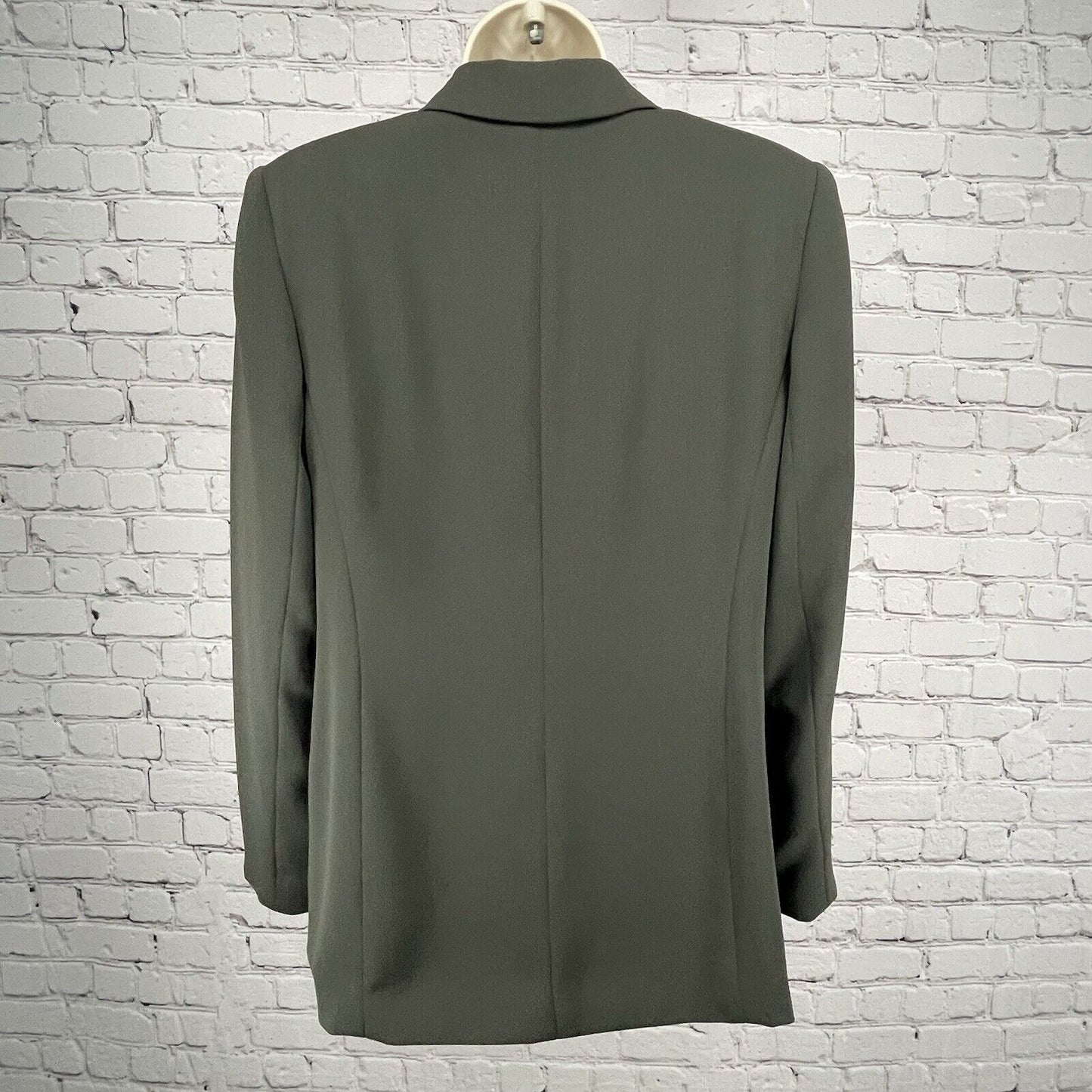 Yansi Fugel Dark Green 3 Button Notch Made In USA Button Lined Blazer Size 10