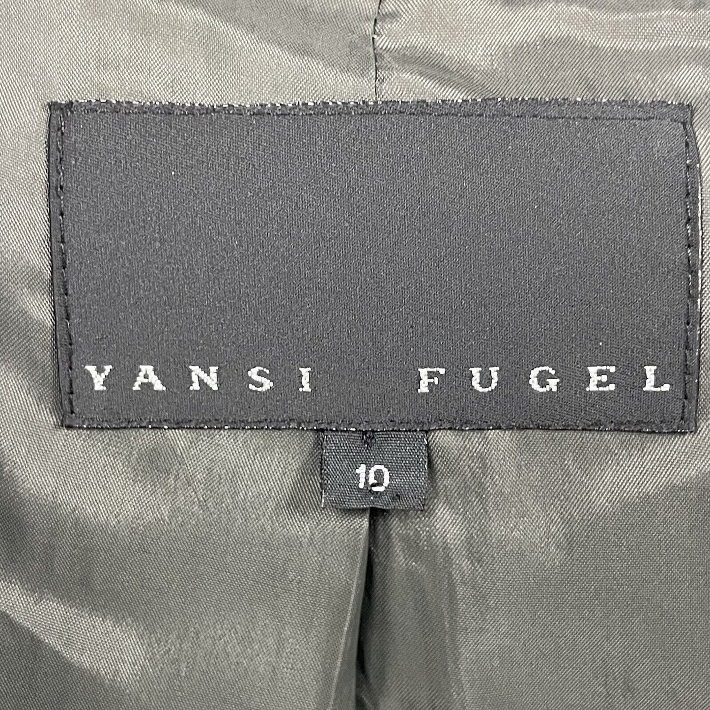 Yansi Fugel Dark Green 3 Button Notch Made In USA Button Lined Blazer Size 10