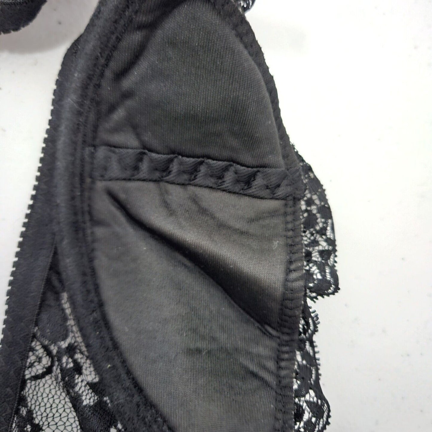 Exposed By Magic Silk Red Bow Black Lace Padded Balconette Bra Size L/XL