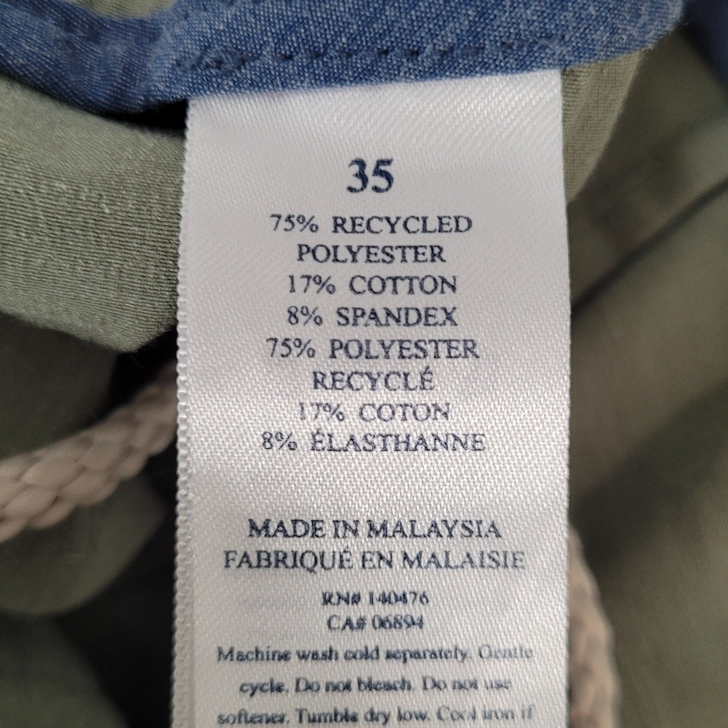 Faherty Green All Day Shorts Lightweight Stretch Chino Hybrid Size 35 (35x8.5)