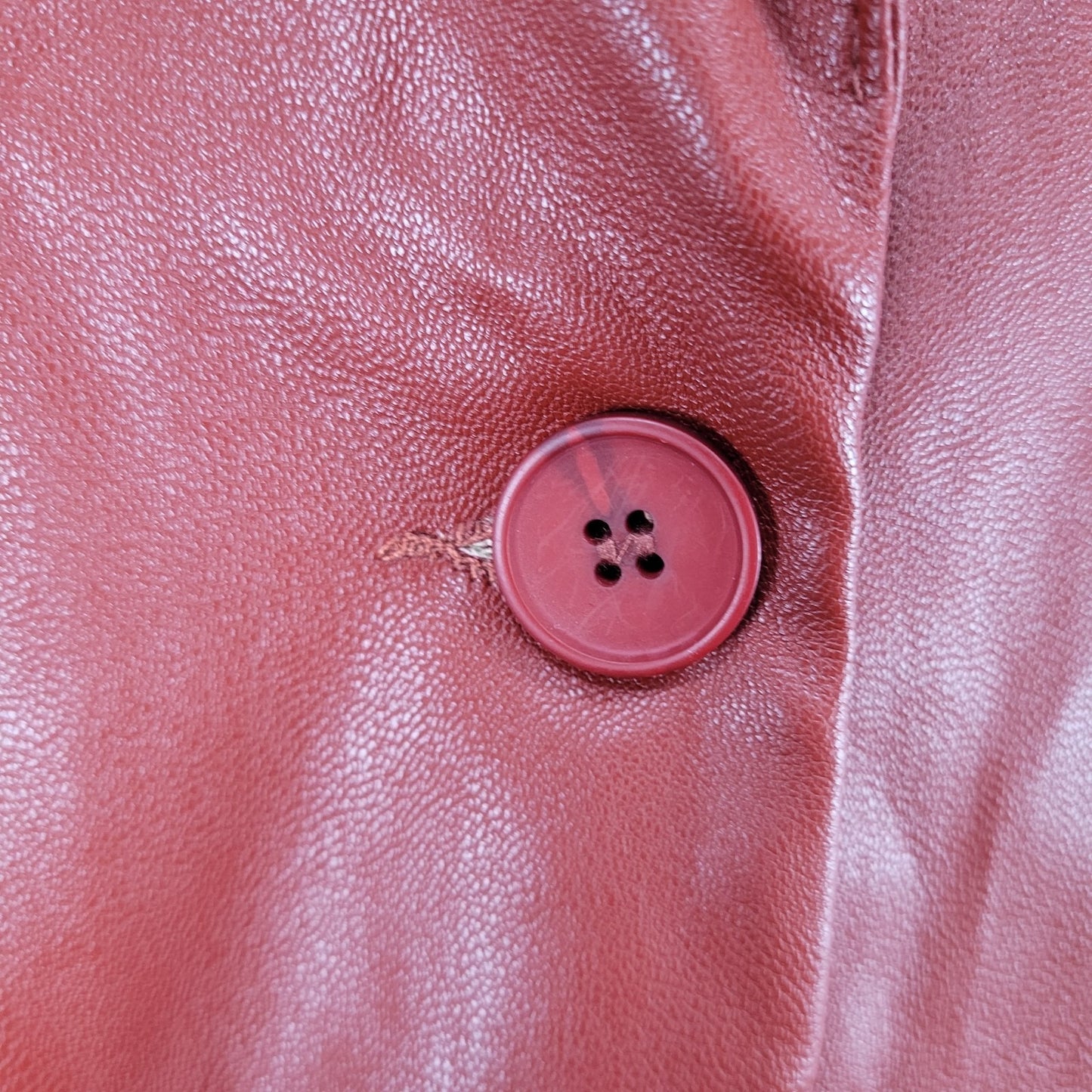 NWT Motel Red Faux Leather Saken Blazer 2 Button Notch Ventless Jacket Size XS