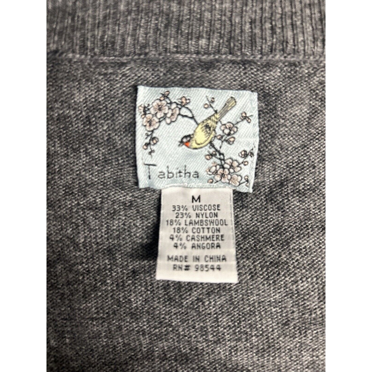 Anthropologie Tabitha Gray Ruffled Tight Knit 3/4 Sleeve Cardigan Size Medium M