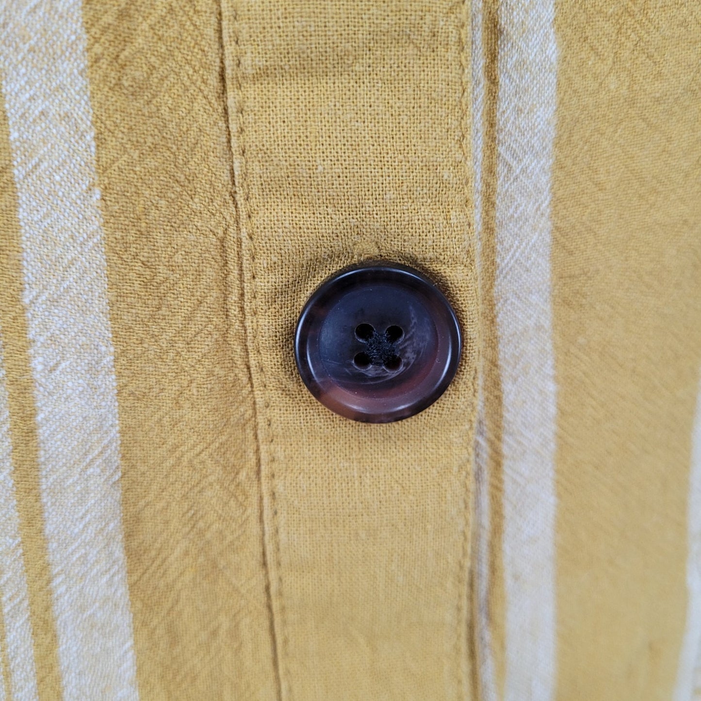 Urban Outfitters Yellow Linen Blend Striped Cut Out Backless Jumper Size 2
