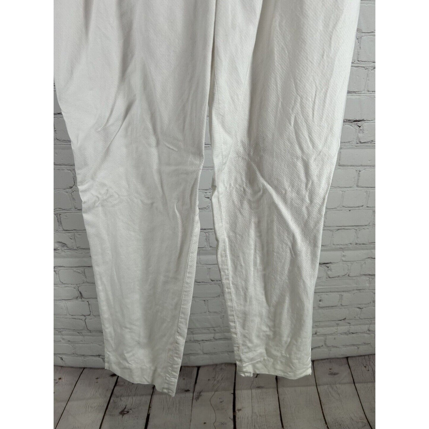 Massimo Dutti White Elastic Waist High Rise Pull On Pants Trousers 2 (23 x 26)