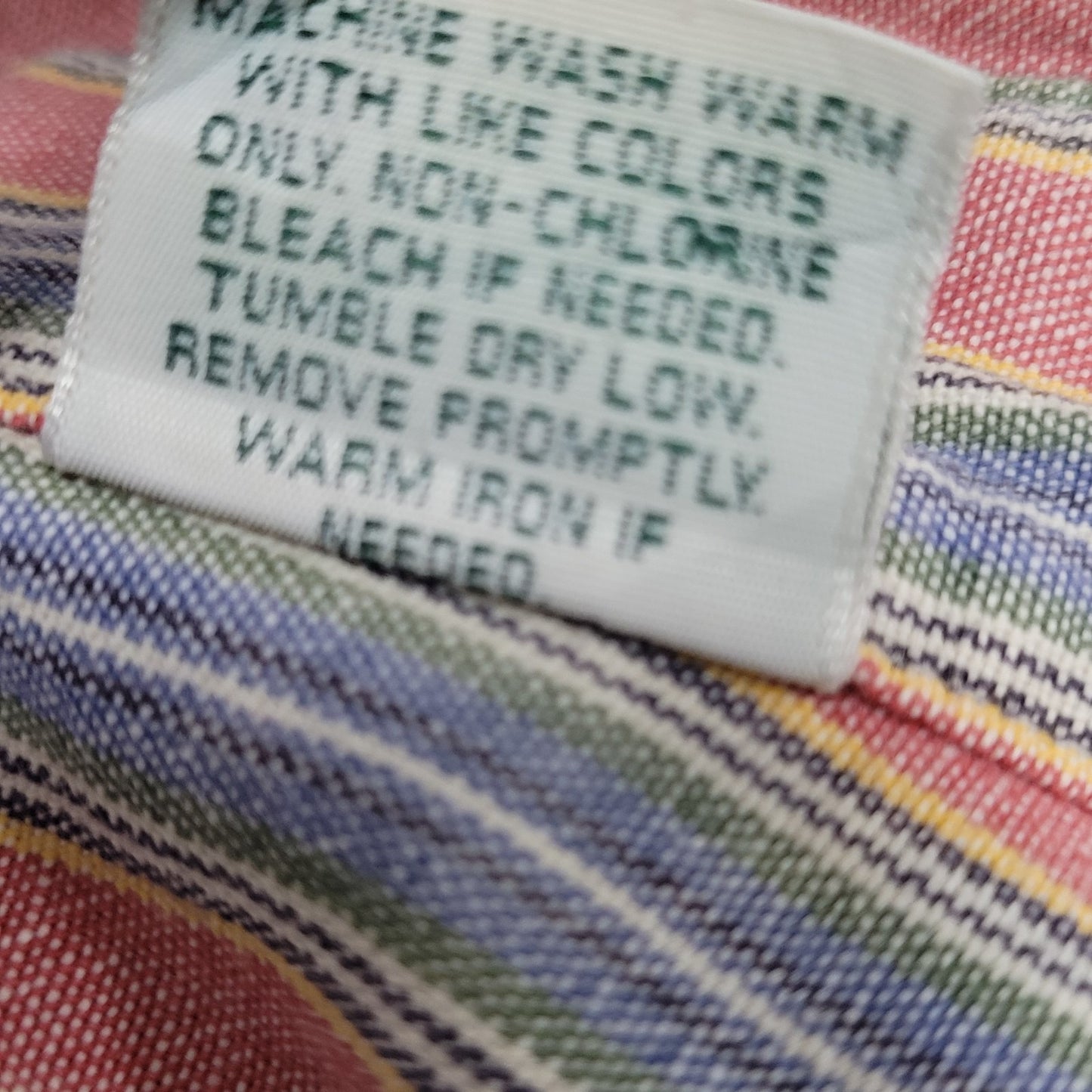 VTG LL Bean Multicolor Striped 100% Cotton Button Down Long Sleeve Shirt Large L