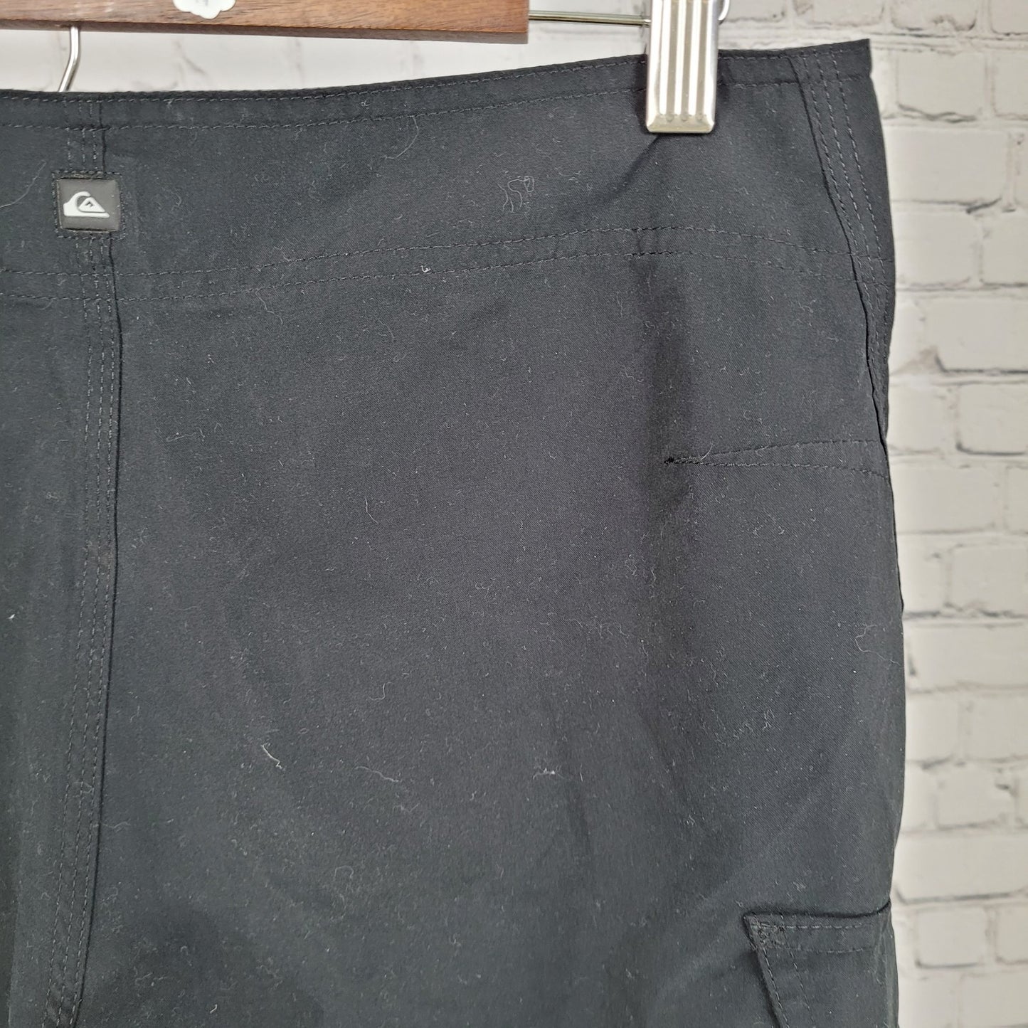 NWT Quiksilver Black Manic 22” Drawstring Swim Trunks Board Shorts Size 29 Long