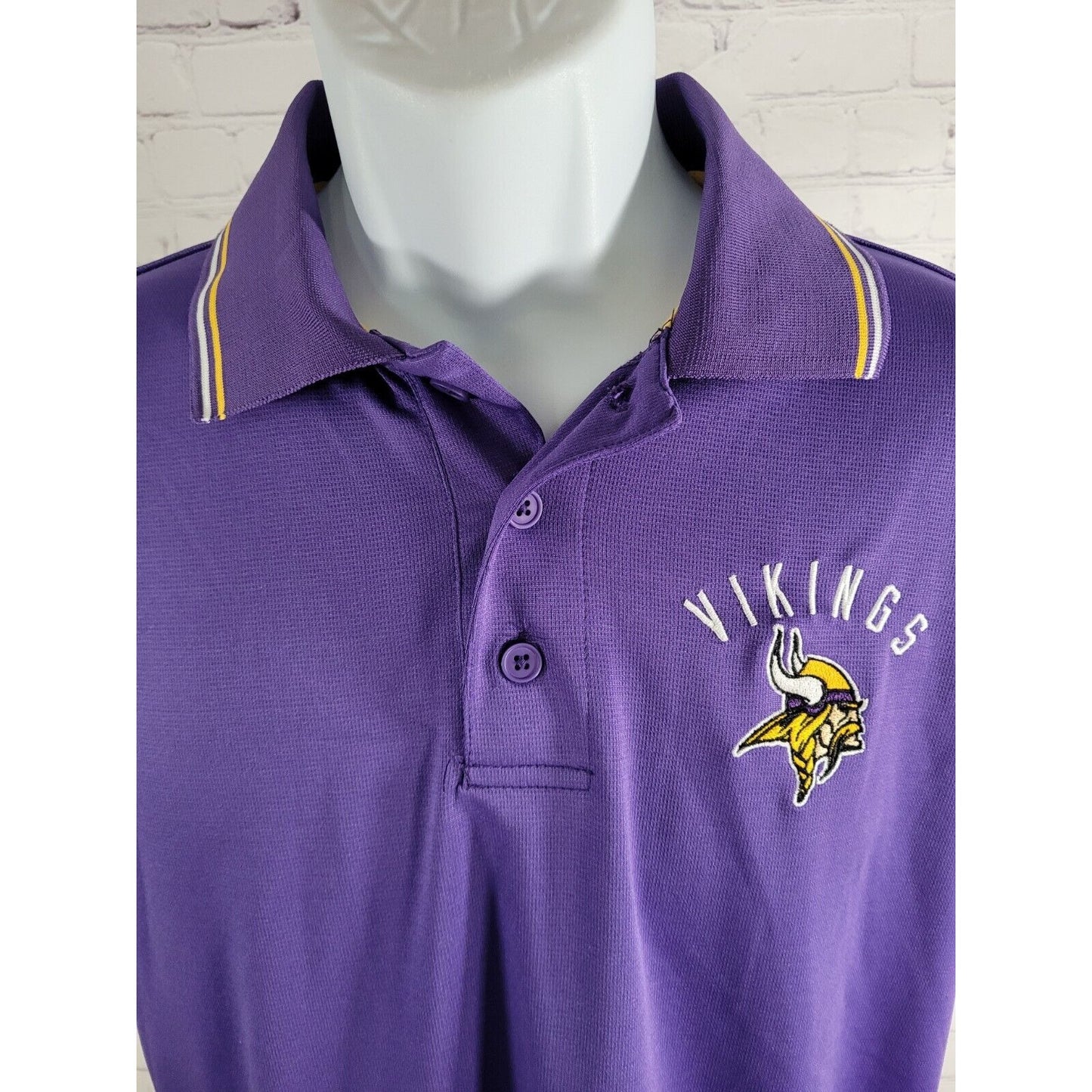 NFL Team Apparel Vikings Collared Polo Shirt Size Small