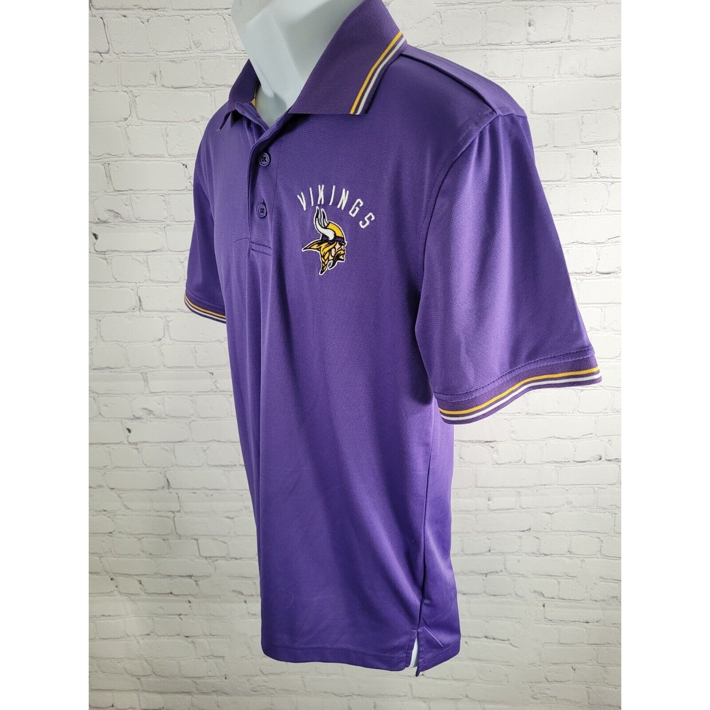NFL Team Apparel Vikings Collared Polo Shirt Size Small