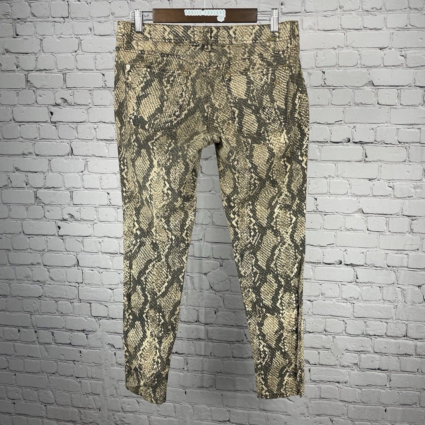DL1961 Premium Denim Brown Emma Legging Slither Snake Mid Rise Size 30 (31x27)