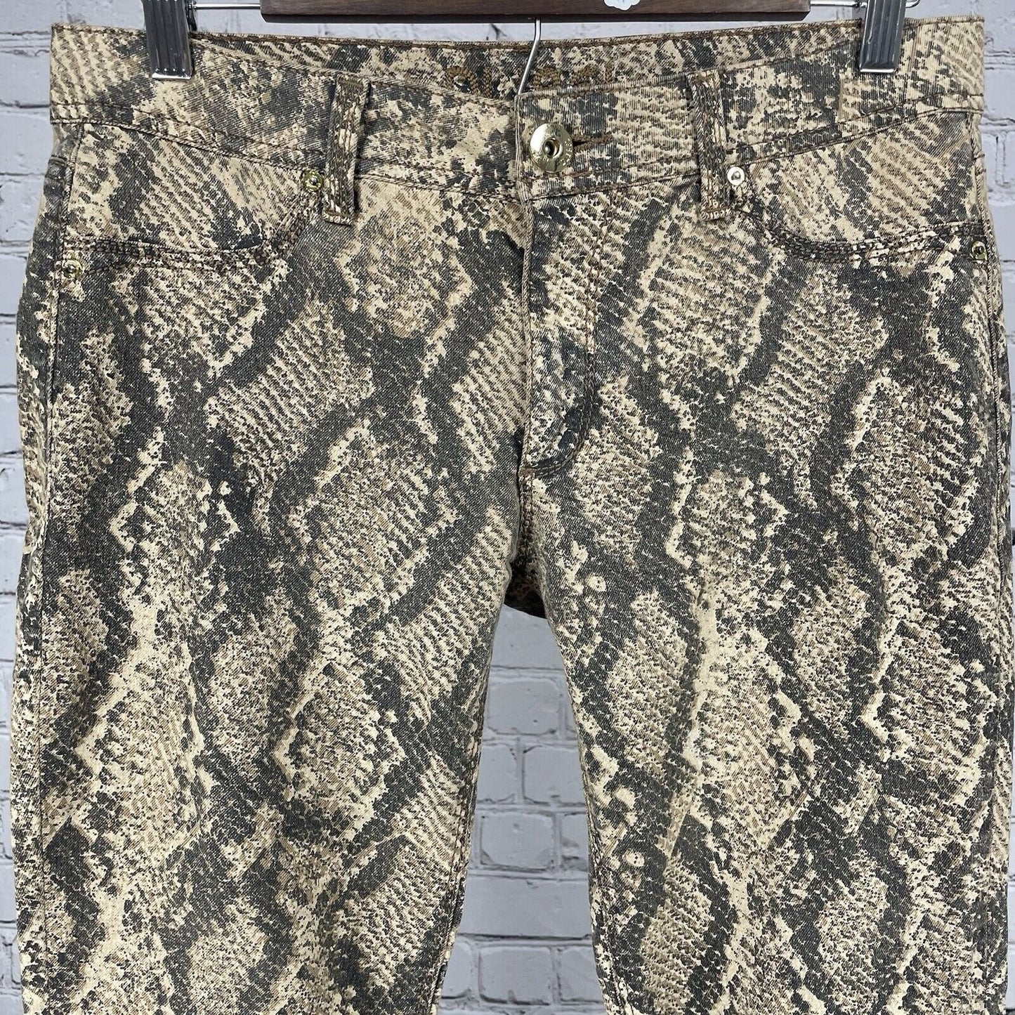 DL1961 Premium Denim Brown Emma Legging Slither Snake Mid Rise Size 30 (31x27)