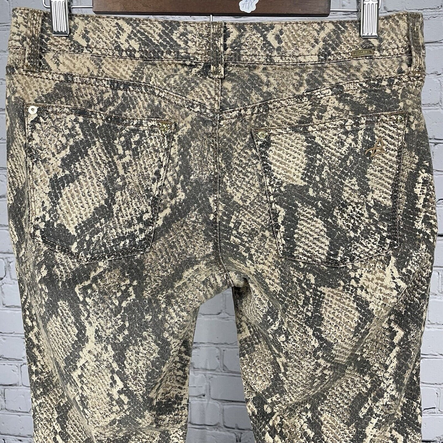 DL1961 Premium Denim Brown Emma Legging Slither Snake Mid Rise Size 30 (31x27)