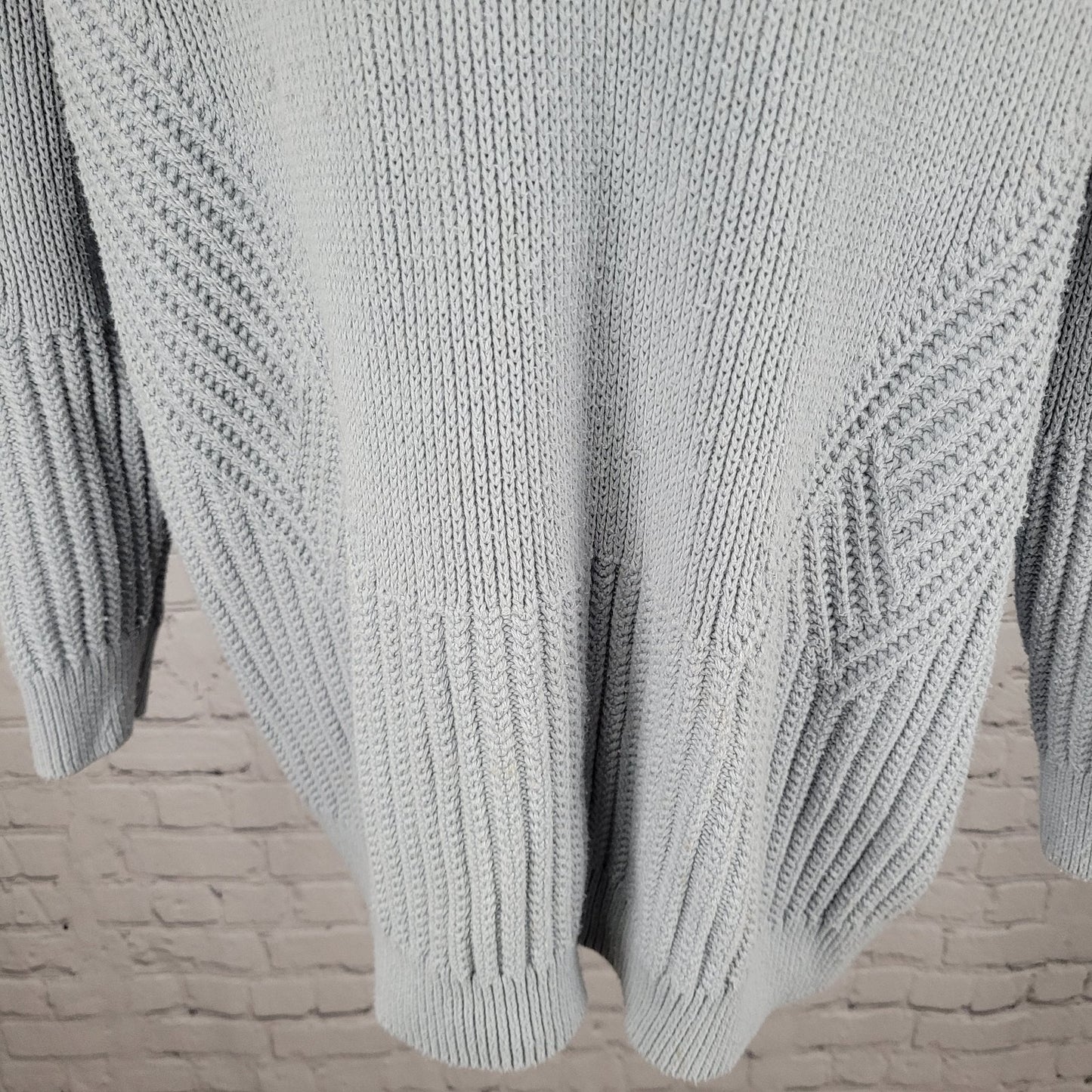 Athleta Blue Heavyweight Knit V Neck Long Sleeve Pullover Sweater Size XL