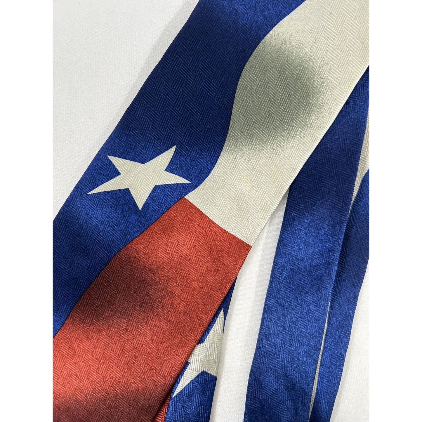 RM Style Ralph Marlin 100% Silk Texas Flag Made In USA Tie (56 X 4)