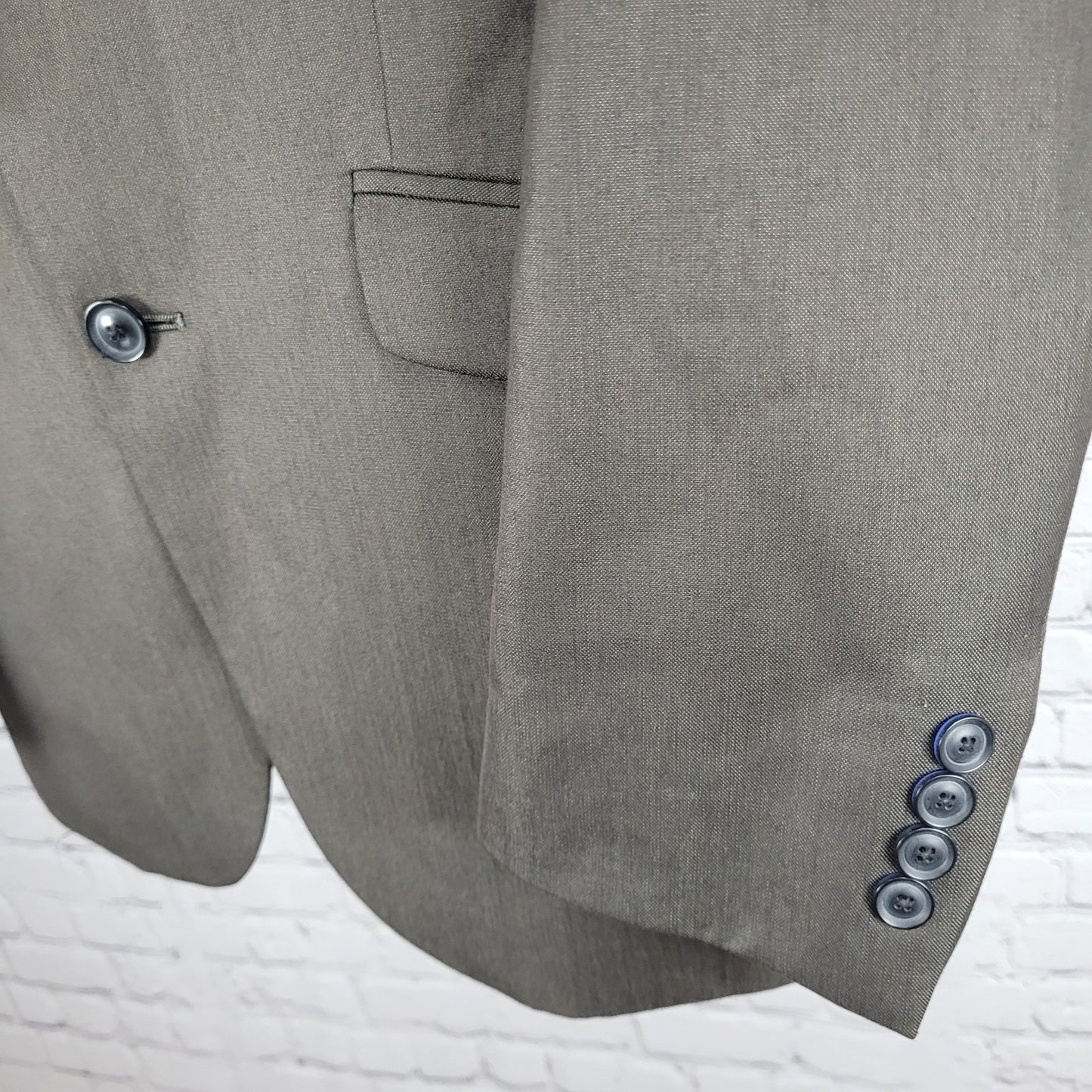 Billy London Brown 2 Button Double Vented Notch Blazer Sport Coat 36R *seam tear