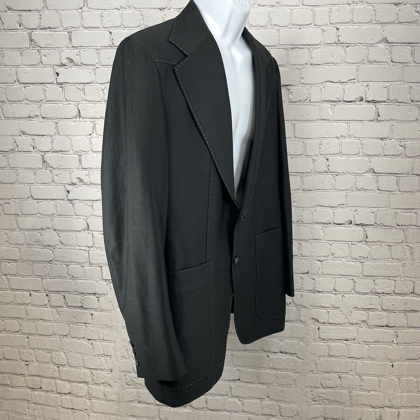 VTG Regency Park Black Blazer 2 Button Western Stitching Pockets Size 44