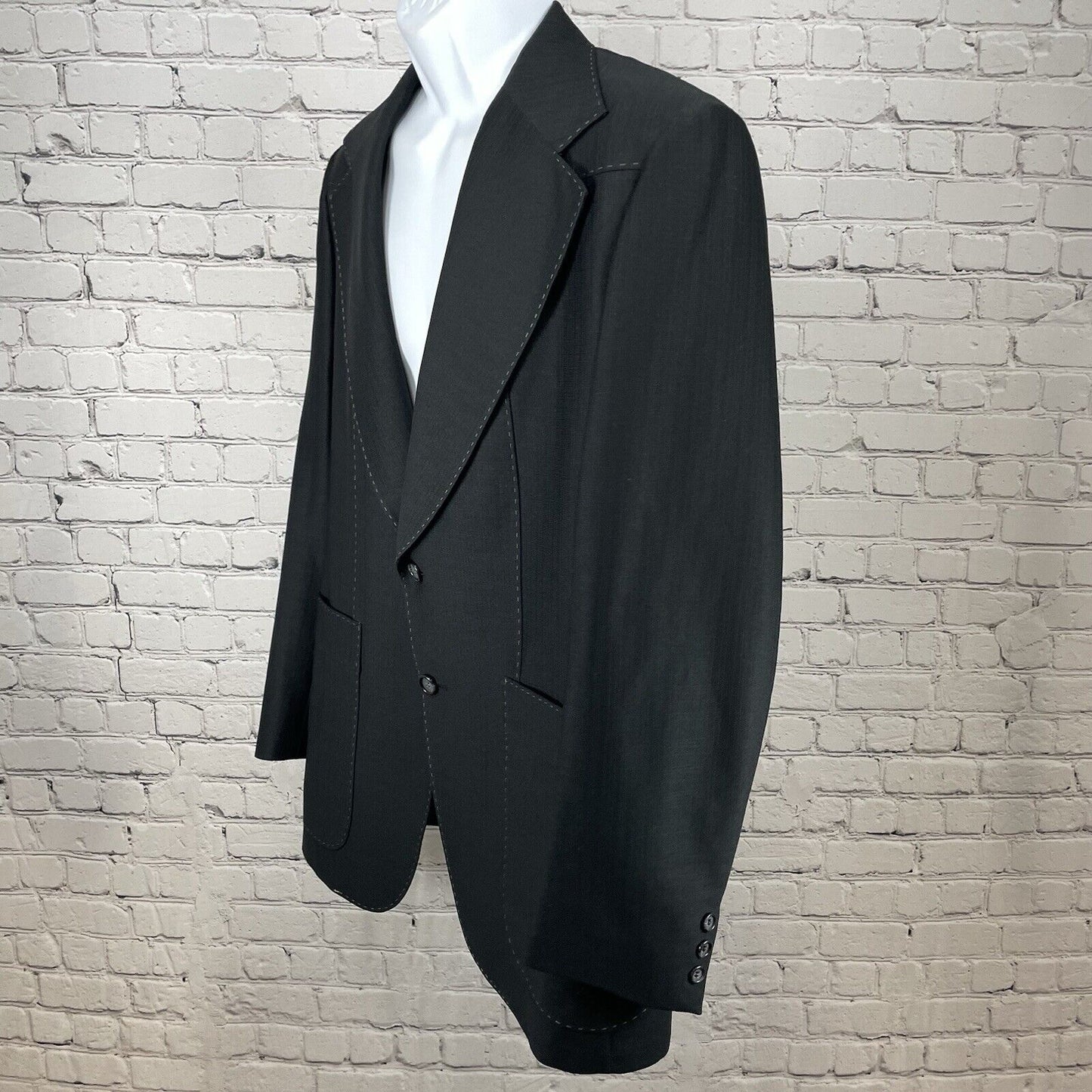 VTG Regency Park Black Blazer 2 Button Western Stitching Pockets Size 44