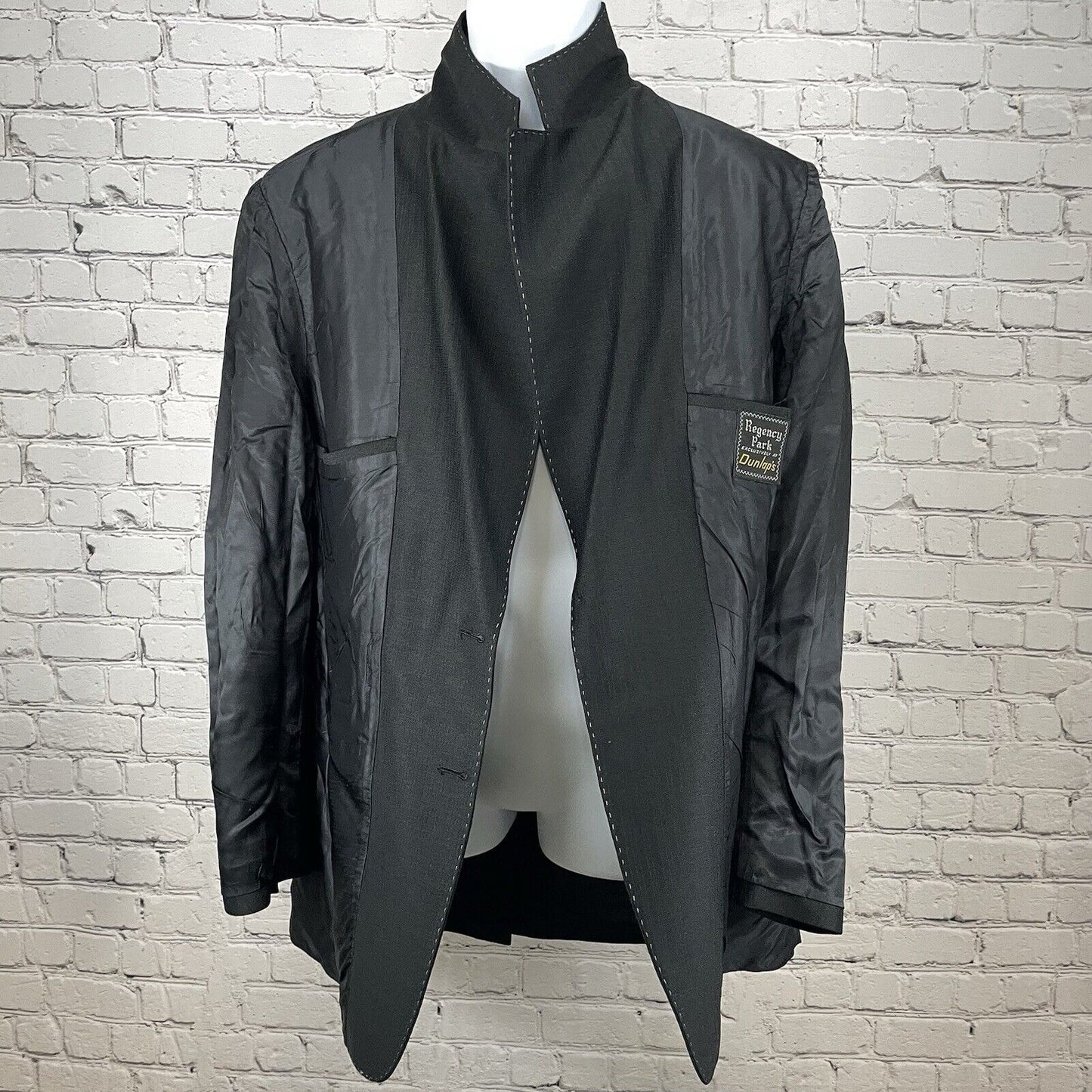 VTG Regency Park Black Blazer 2 Button Western Stitching Pockets Size 44