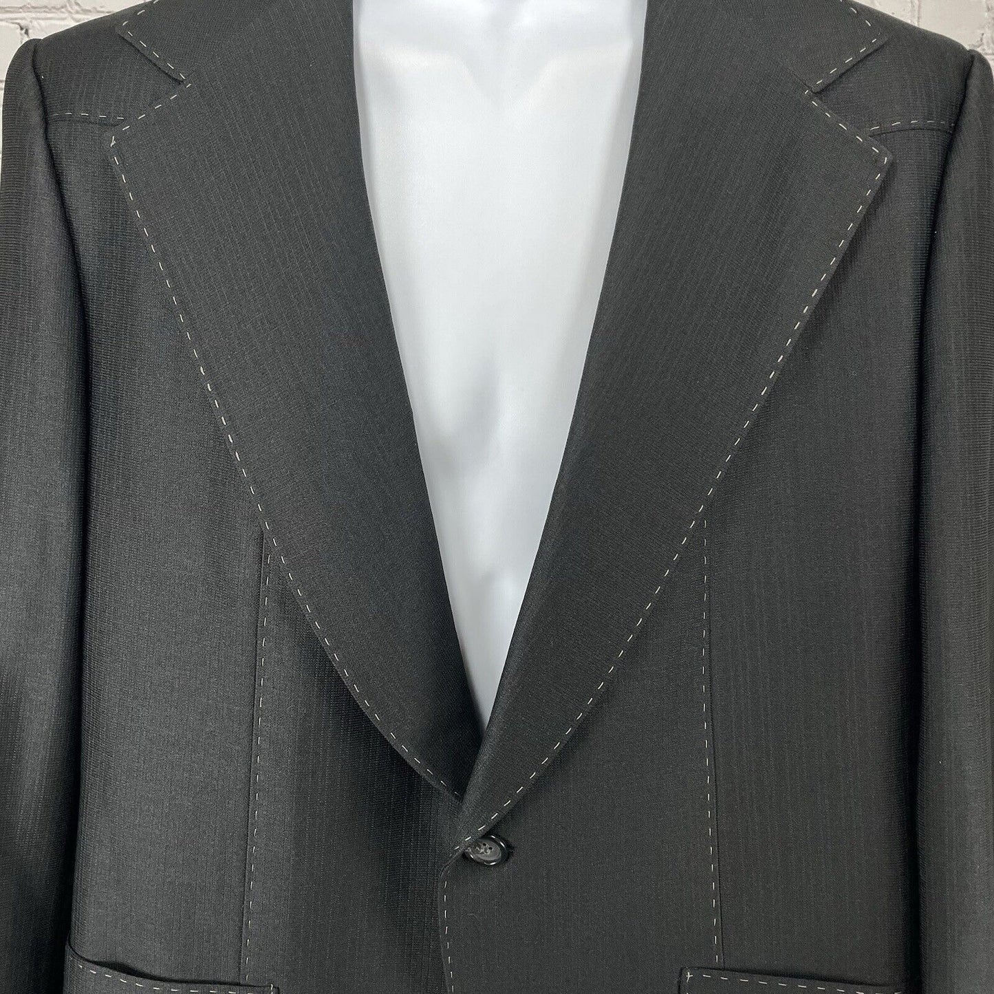 VTG Regency Park Black Blazer 2 Button Western Stitching Pockets Size 44