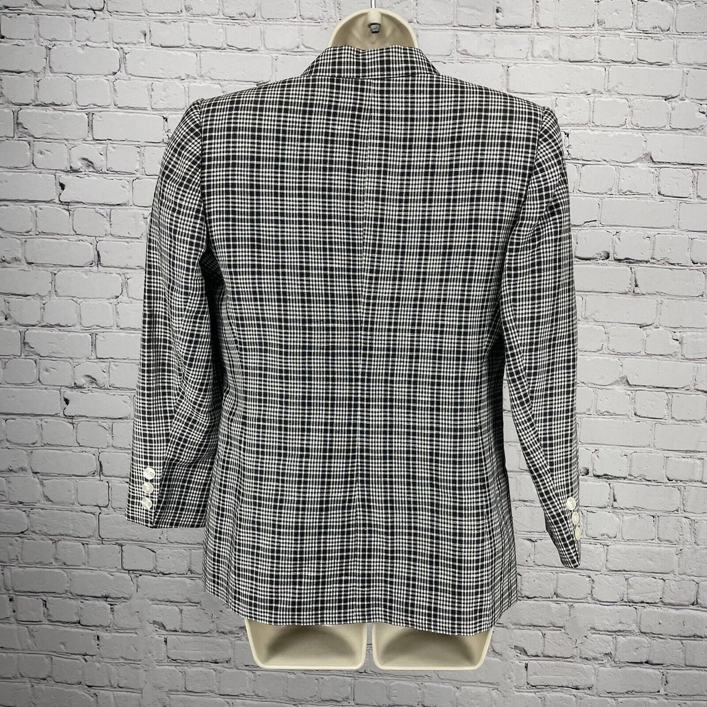 Vintage Giorgio Sant’ Angelo Black White Check Lightweight Blazer Jacket Small S
