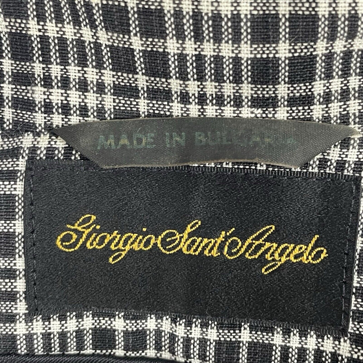 Vintage Giorgio Sant’ Angelo Black White Check Lightweight Blazer Jacket Small S