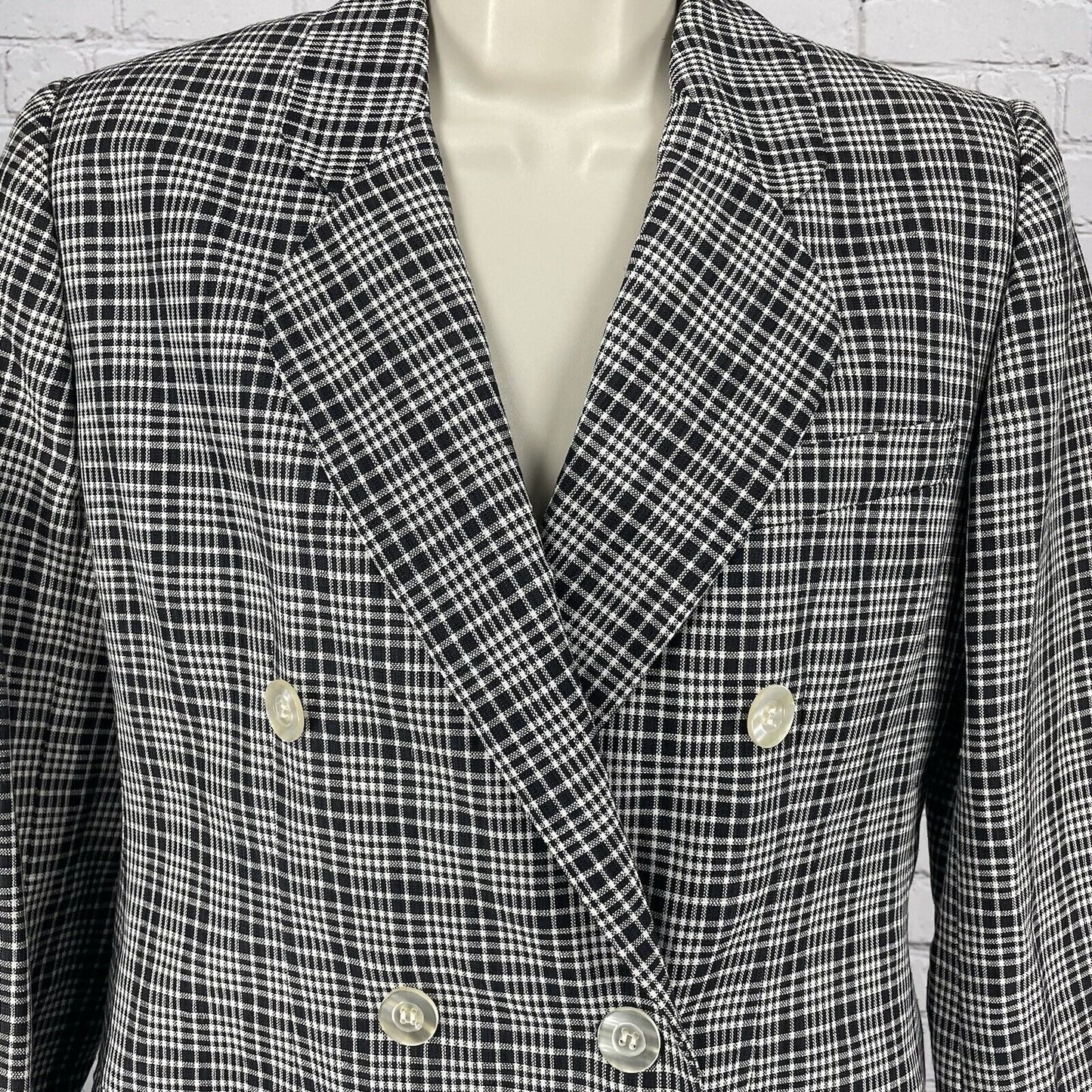 Vintage Giorgio Sant’ Angelo Black White Check Lightweight Blazer Jacket Small S