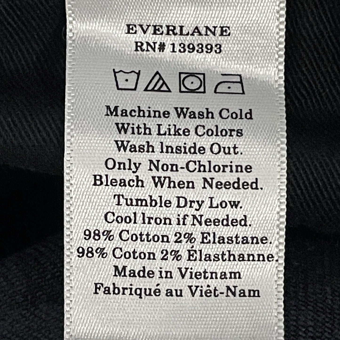 Everlane Black Denim Straight Leg Mid Rise Stretch Raw Hem Jeans 30R (30x26)