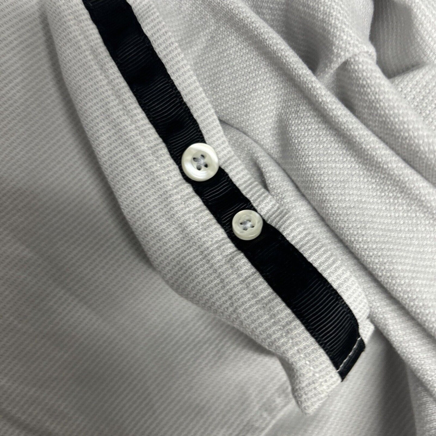 Michelsons London White Textured Cutaway Collar Long Sleeve Button Down Shirt L