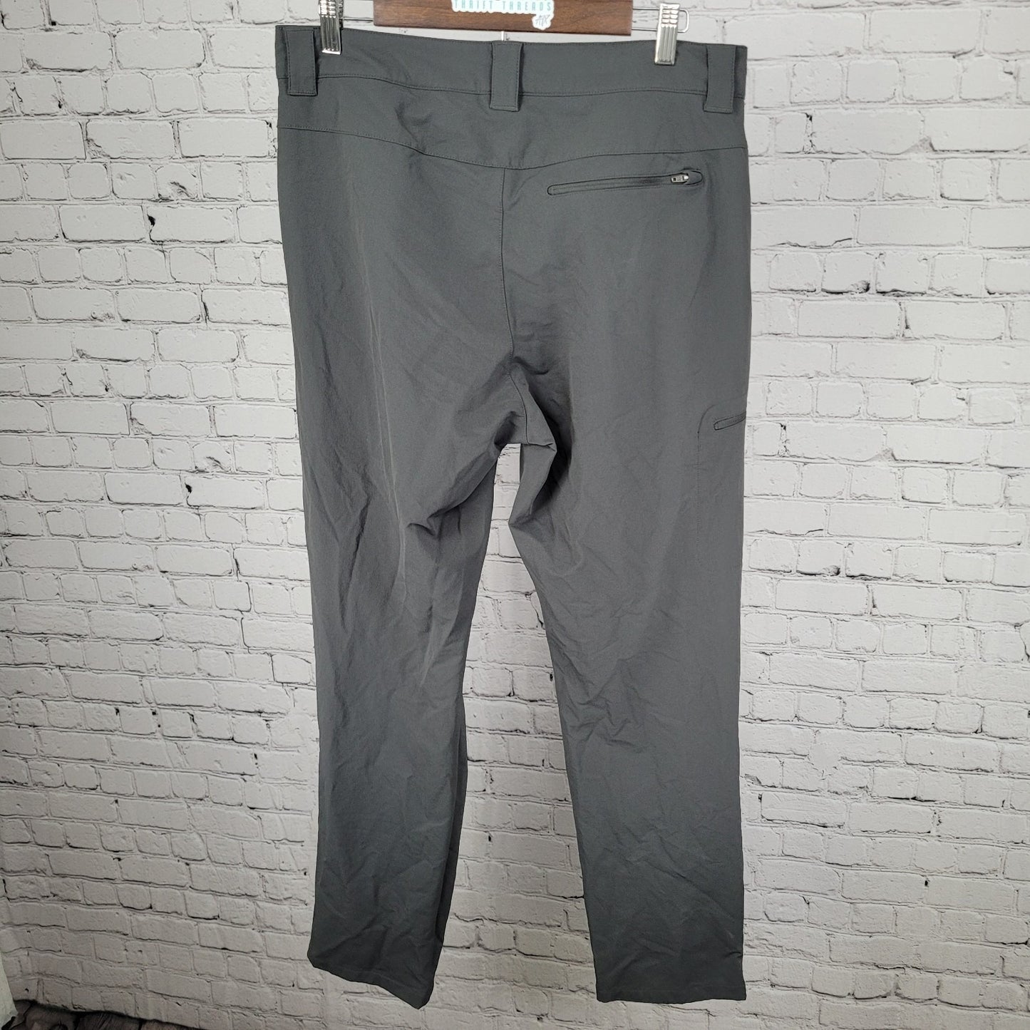 Marmot Grey Nylon Stretch Lined Zipped Pockets Straight Pants Size 34 (34x31)