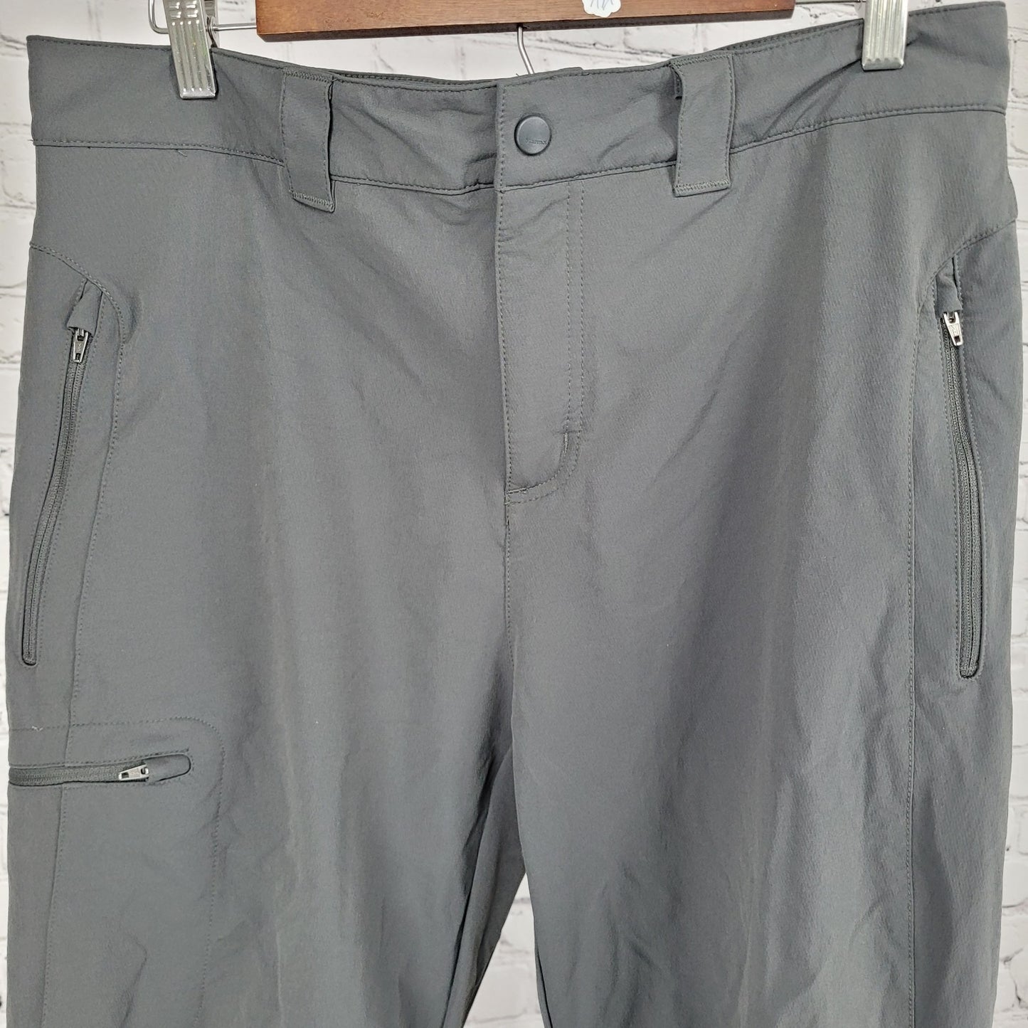Marmot Grey Nylon Stretch Lined Zipped Pockets Straight Pants Size 34 (34x31)